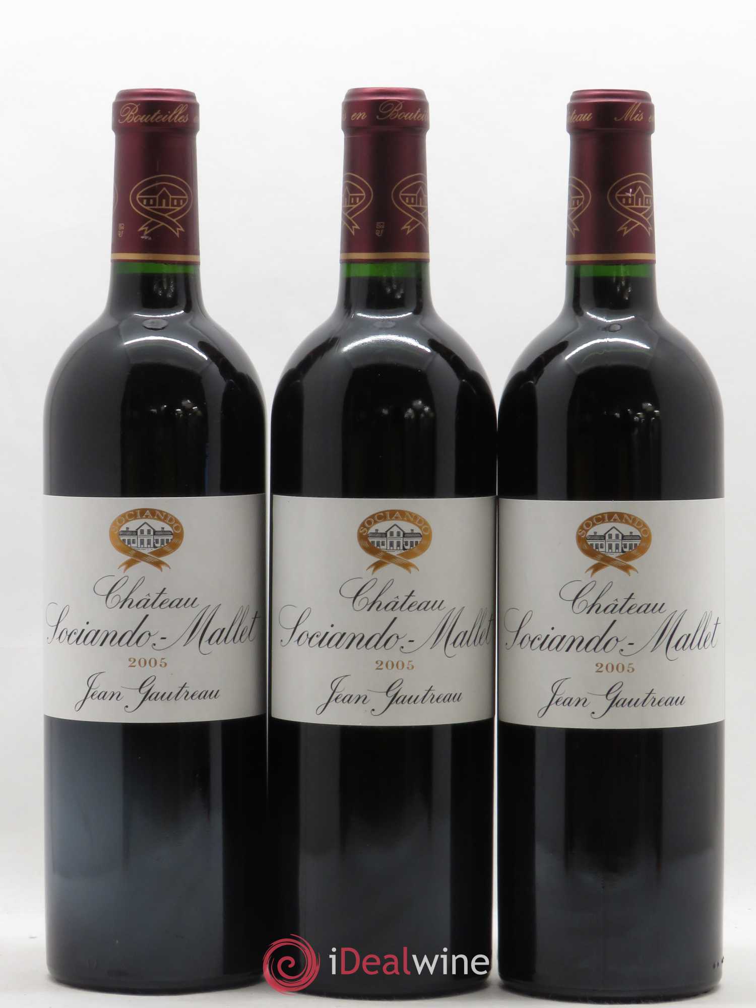 Château Sociando Mallet 2005 - Lot de 3 bouteilles - 0