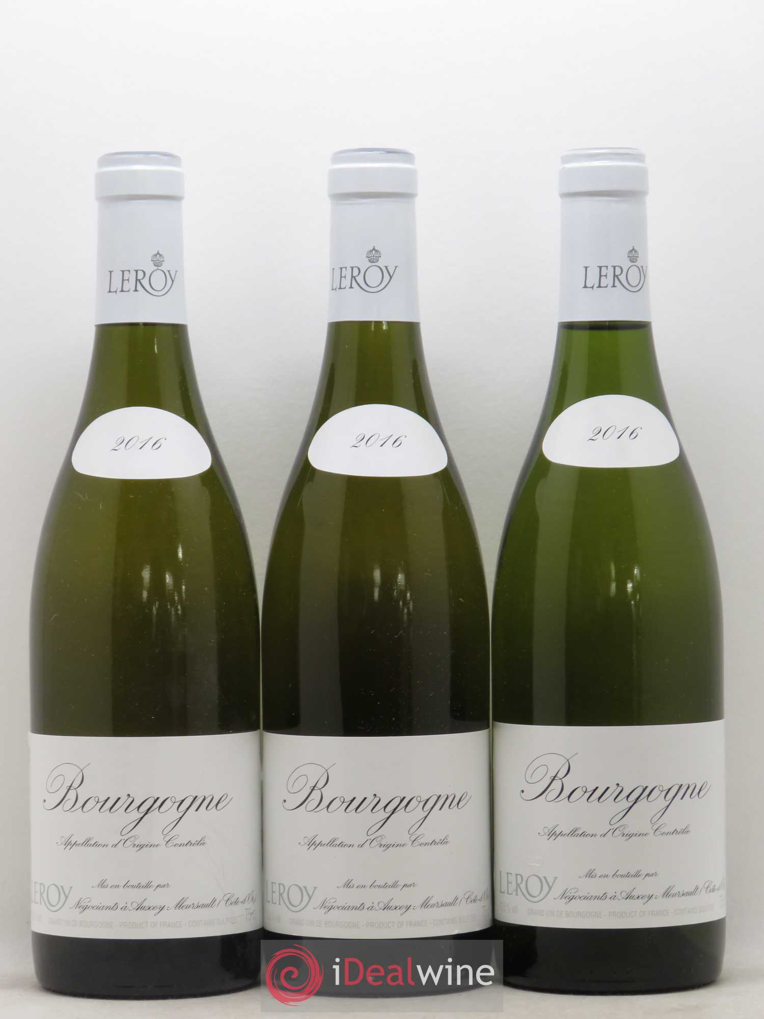 Bourgogne Leroy SA 2016 - Lot de 3 bouteilles - 0