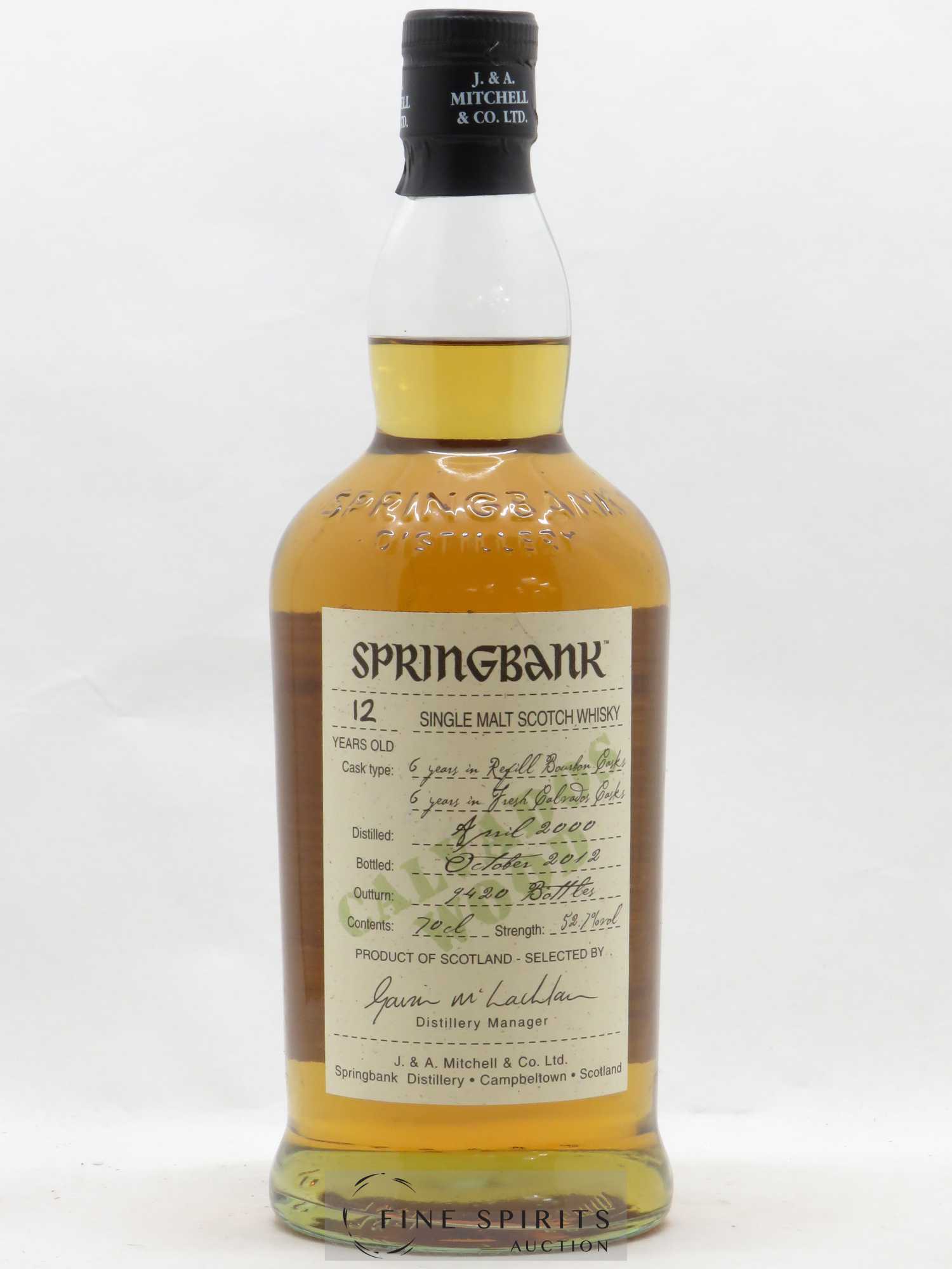 Springbank 12 years 2000 Of. Calvados Wood Finish - Lotto di 1 bottiglia - 1
