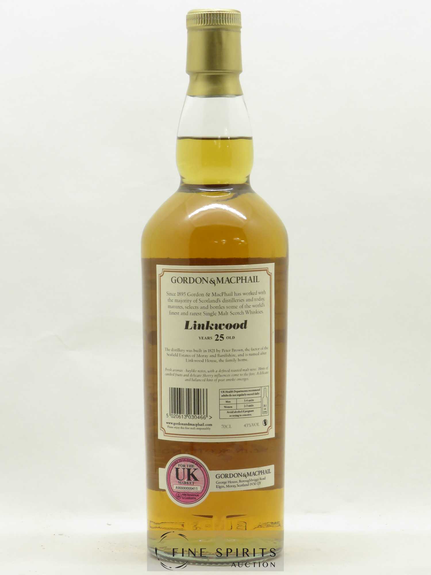Linkwood 25 years Gordon & MacPhail - Lot de 1 bouteille - 2