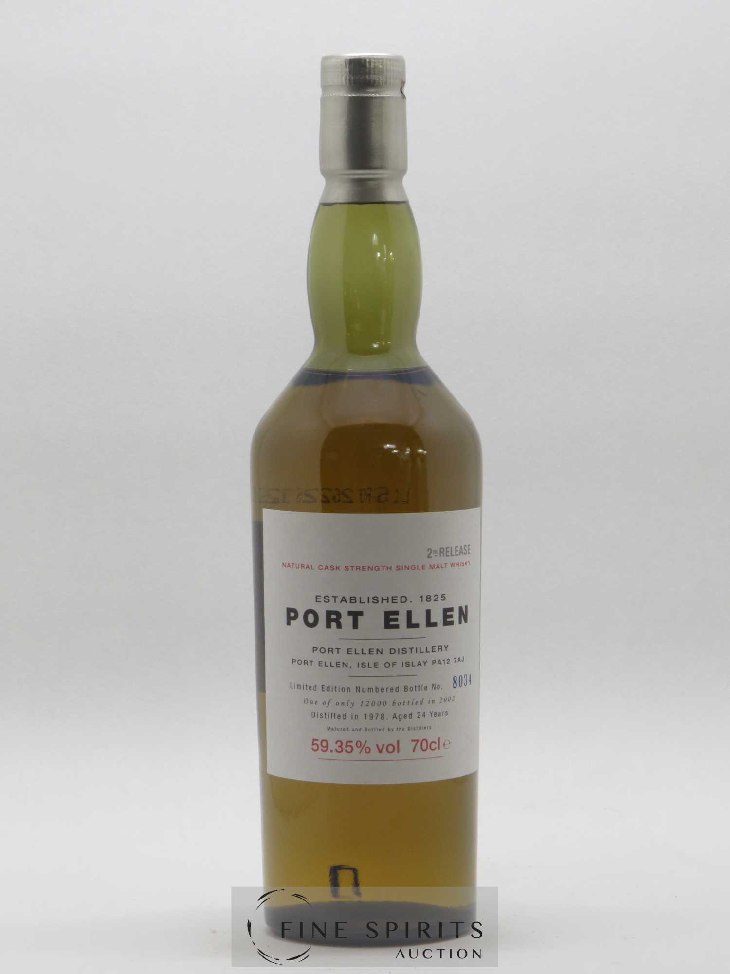 Port Ellen 24 years 1978 Of. 2nd Release Natural Cask Strength - One of 12000 - bottled in 2002 Limited Edition - Lot de 1 bouteille - 1
