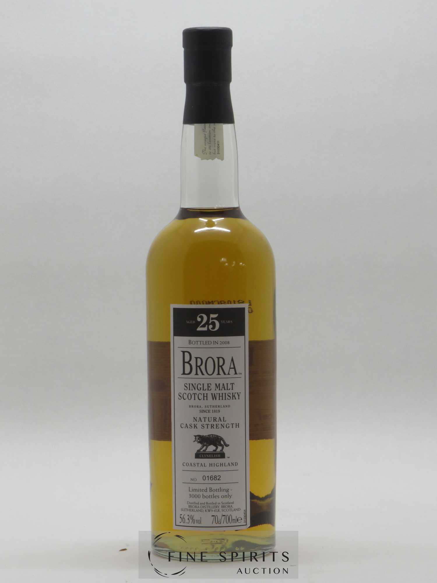 Brora 25 years Of. Natural Cask Strength One of 3000 - bottled 2008 Limited Bottling - Lot de 1 bouteille - 1