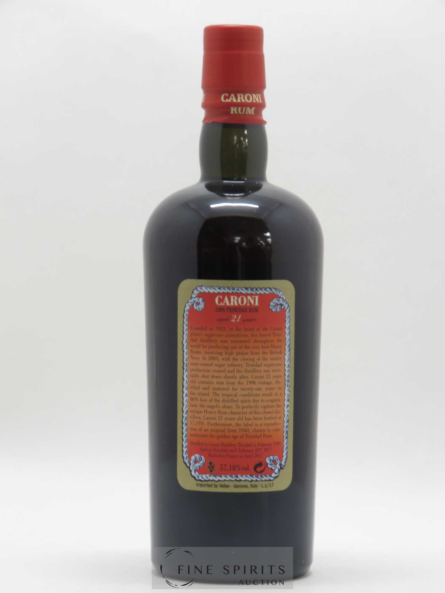 Caroni 21 years 1996 Of. 100° Imperial Proof bottled 2017 Velier Extra Strong - Lot de 1 bouteille - 2