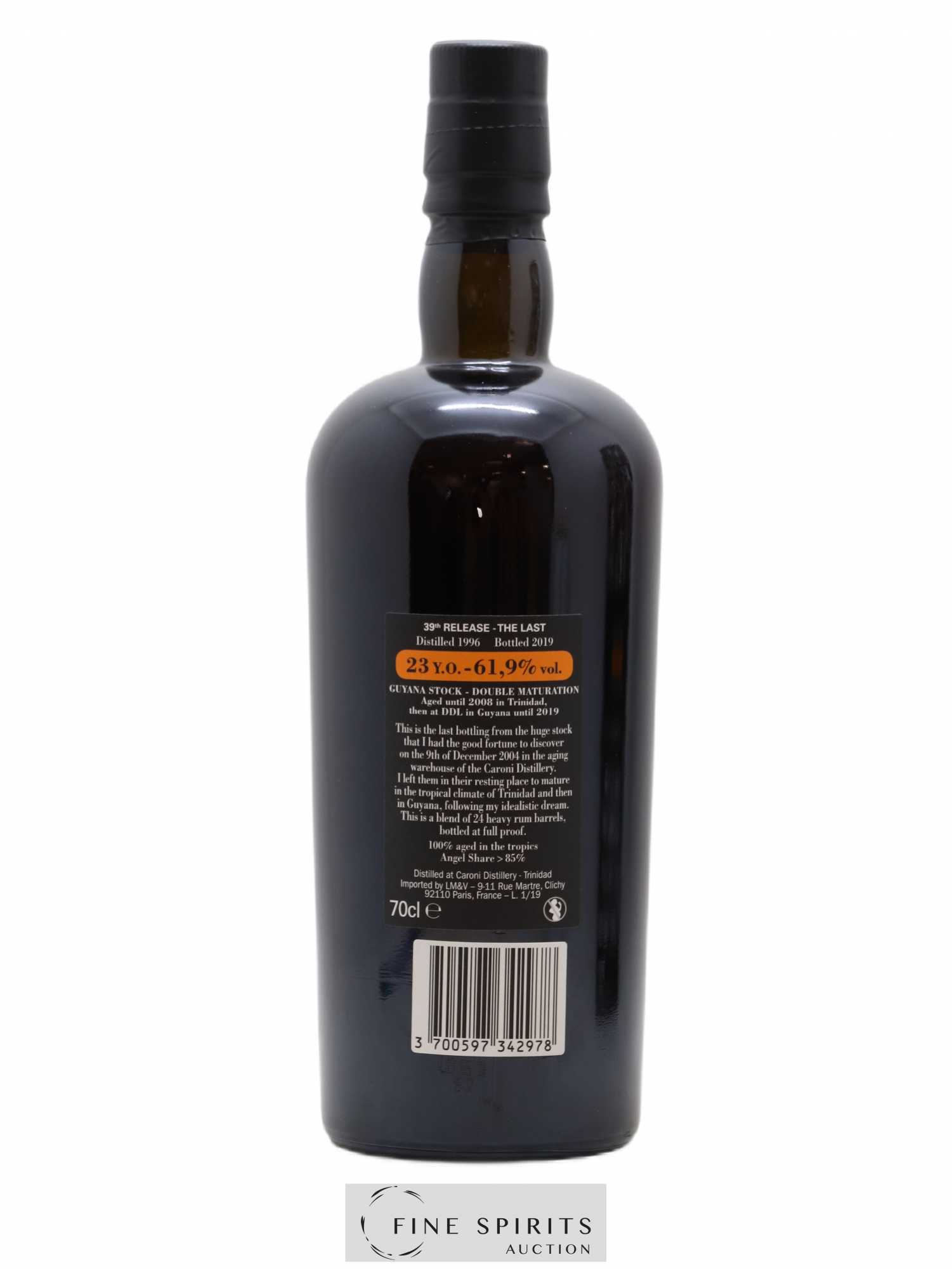Caroni 23 years 1996 Velier The Last 39th Release - bottled 2019 Full Proof - Lot de 1 bouteille - 2