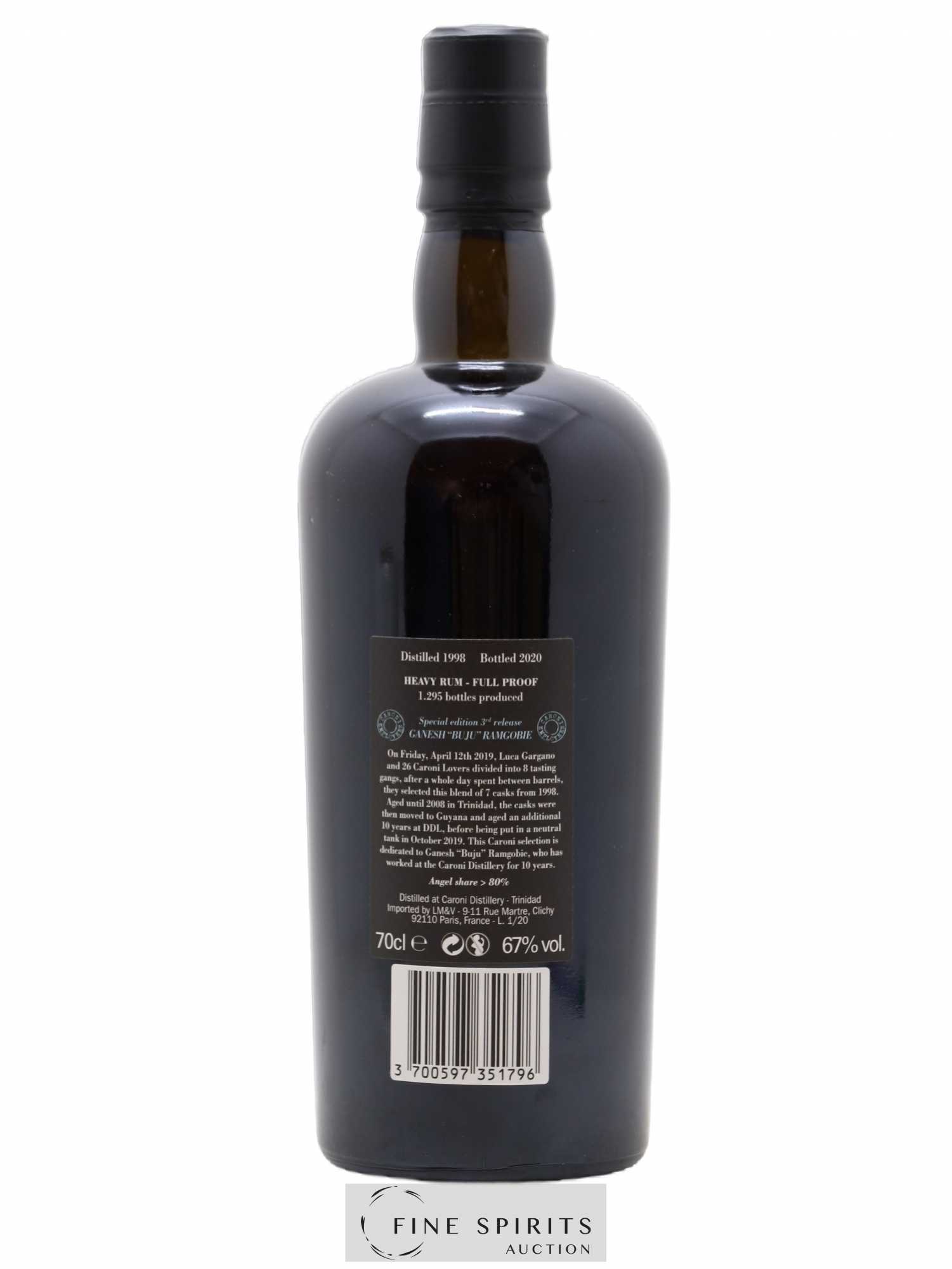 Caroni 1998 Velier Special Edition Ganesh Buju Ramgobie 3rd Release - One of 1295 - bottled 2020 Employee Serie - Lot de 1 bouteille - 2