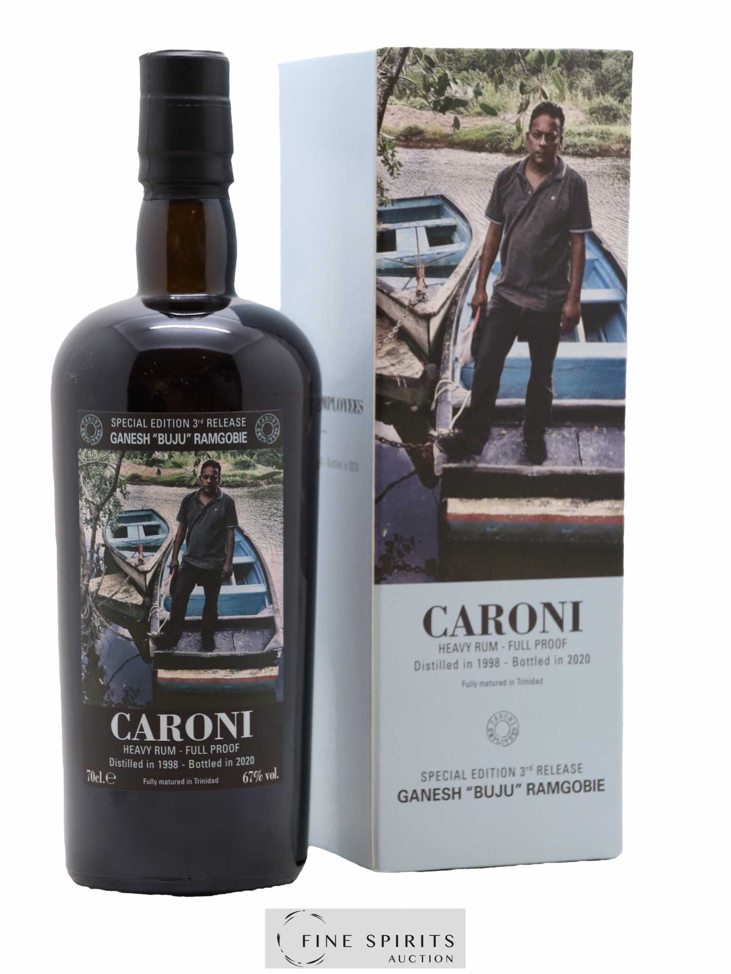 Caroni 1998 Velier Special Edition Ganesh Buju Ramgobie 3rd Release - One of 1295 - bottled 2020 Employee Serie - Lot de 1 bouteille - 0