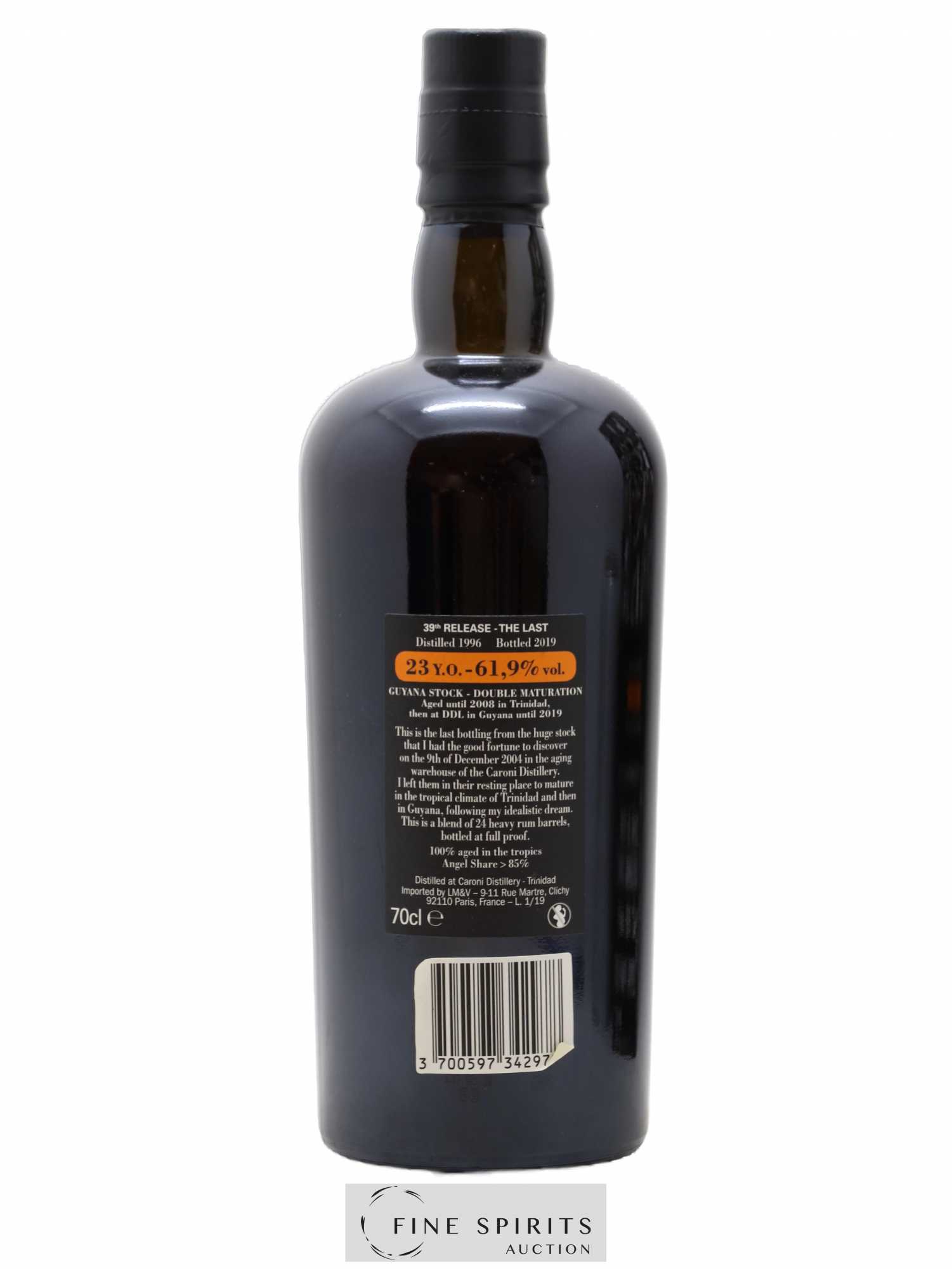 Caroni 23 years 1996 Velier The Last 39th Release - bottled 2019 Full Proof - Lot de 1 bouteille - 2