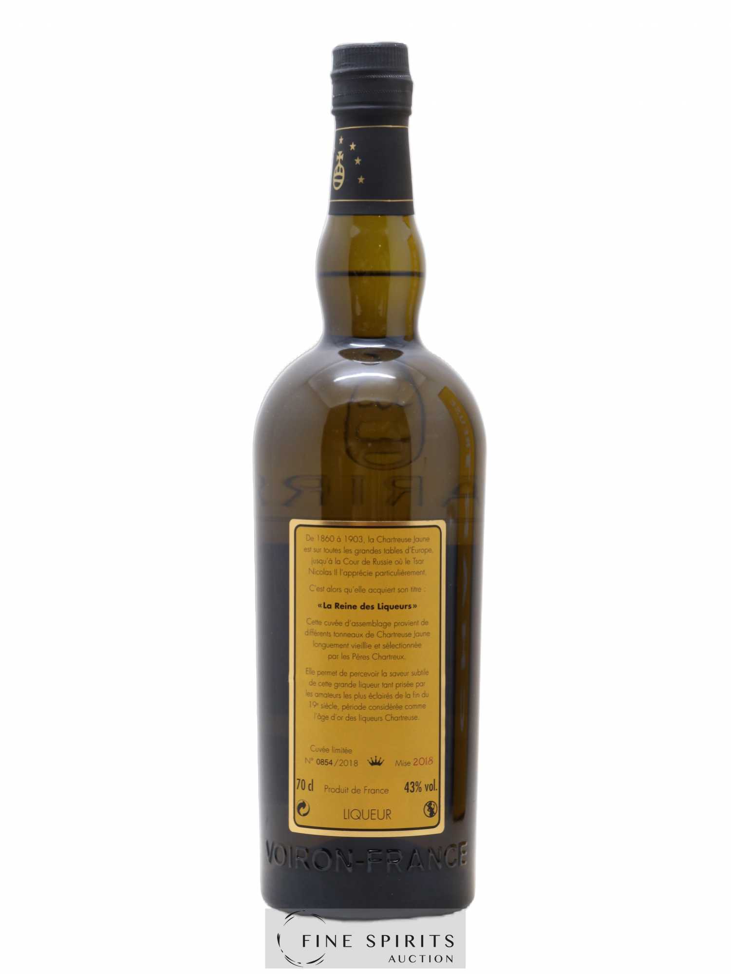 Chartreuse Of. Jaune - Reine des Liqueurs Mise 2018 - 2018 bouteilles - Lot de 1 bouteille - 2