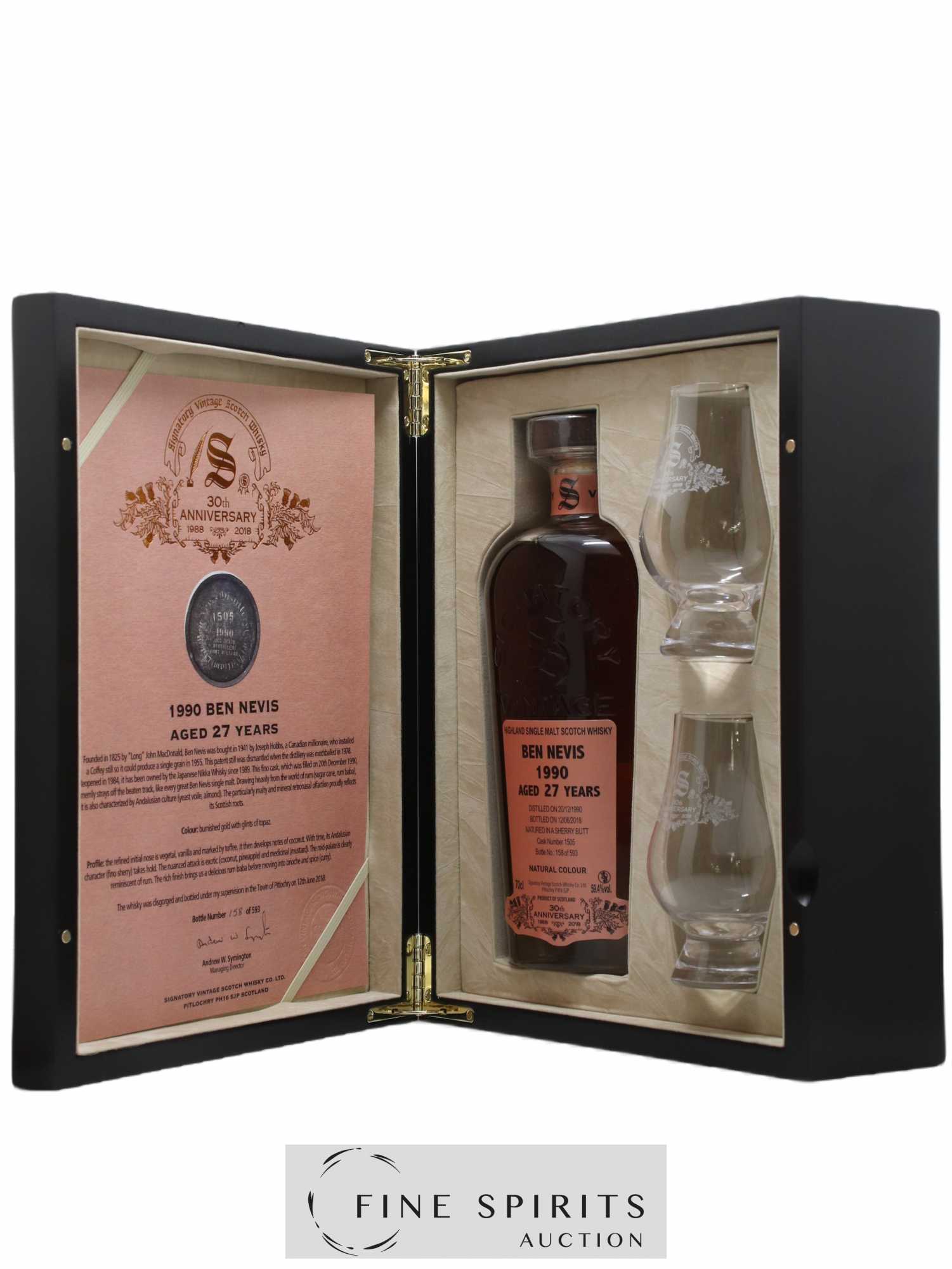 Ben Nevis 27 years 1990 Signatory Vintage 30th Anniversary Cask 1505 - Lotto di 1 bottiglia - 1