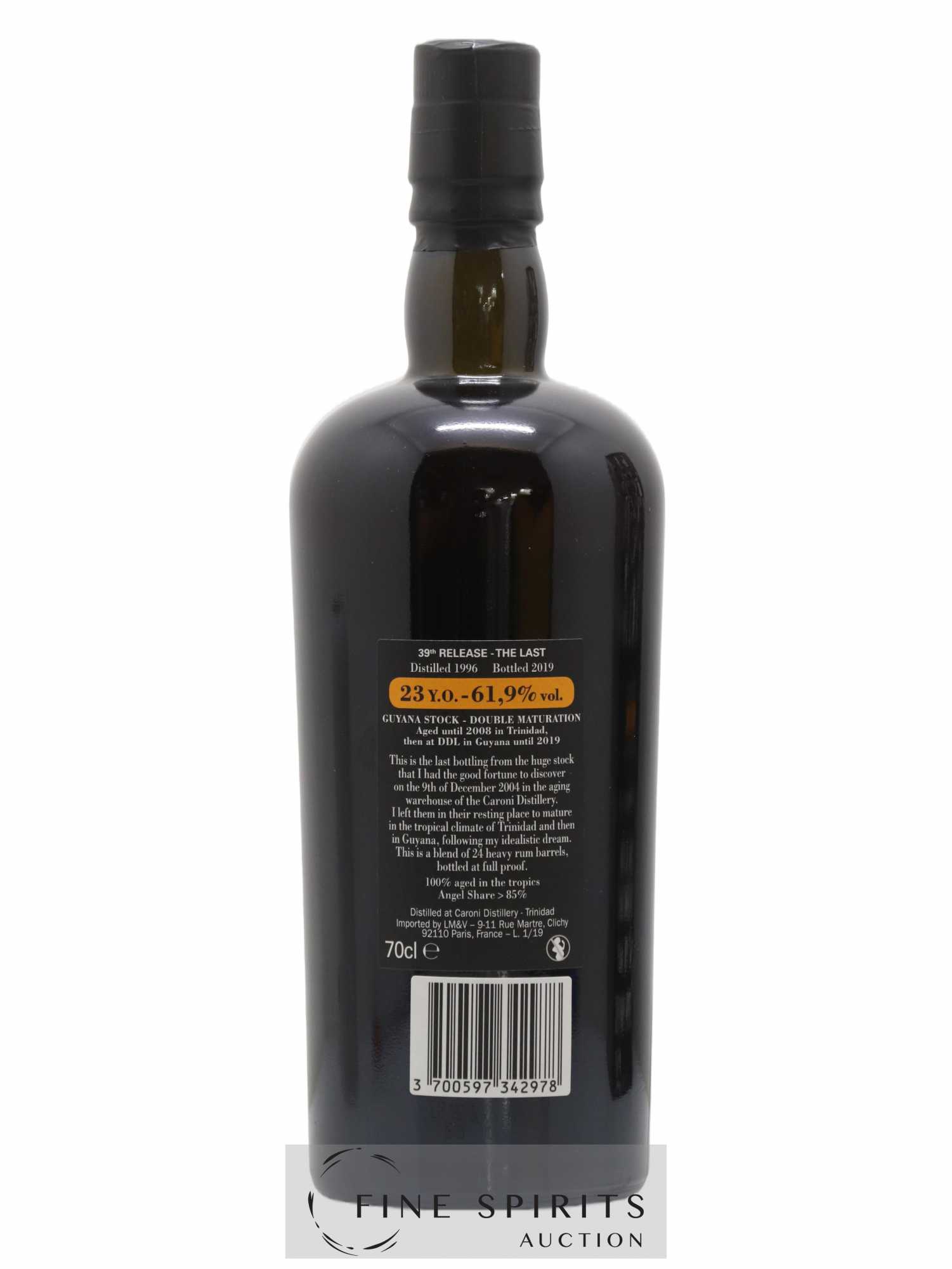 Caroni 23 years 1996 Velier The Last 39th Release - bottled 2019 Full Proof - Lot de 1 bouteille - 2