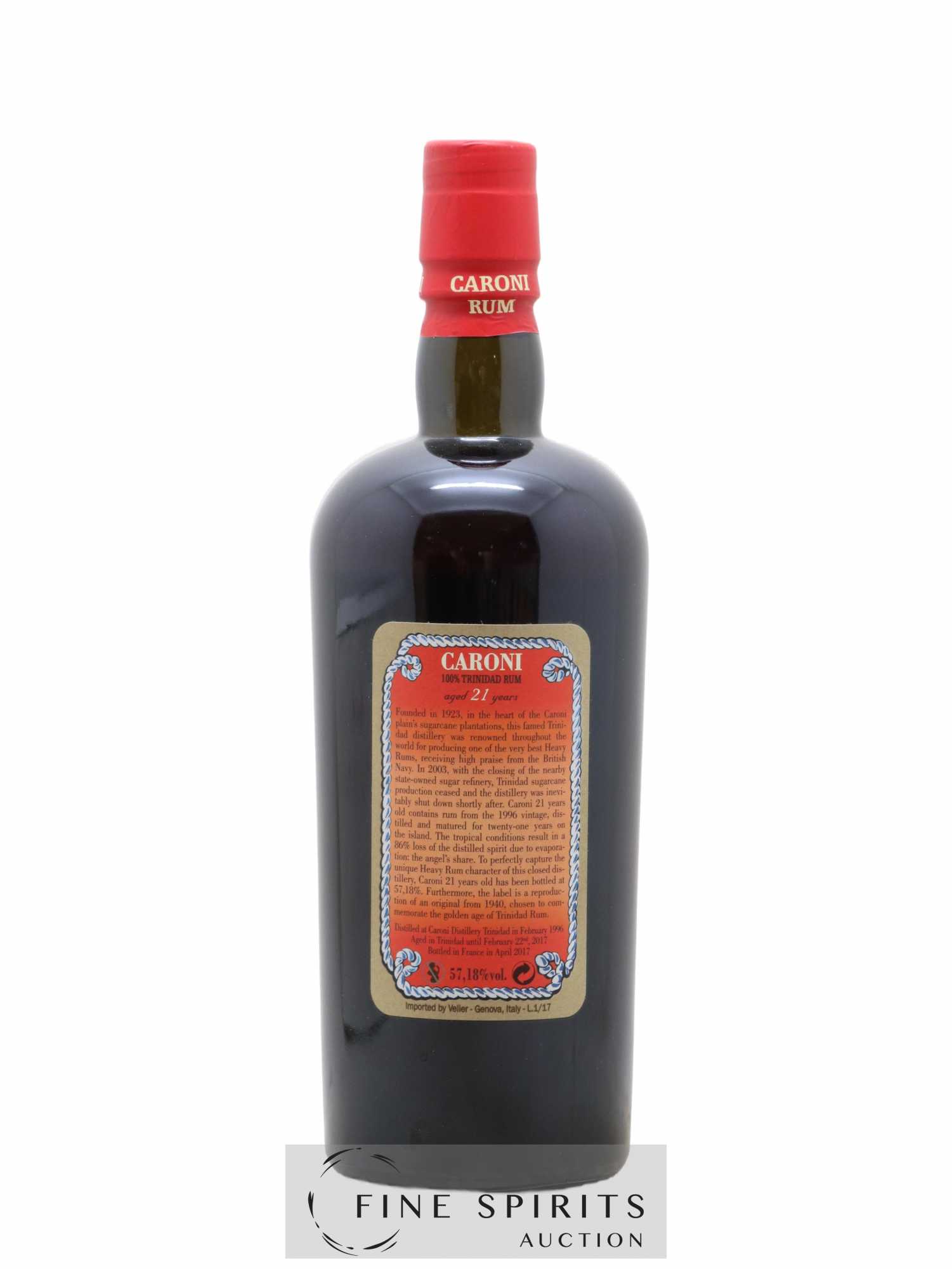 Caroni 21 years 1996 Of. 100° Imperial Proof bottled 2017 Velier Extra Strong - Lot de 1 bouteille - 2