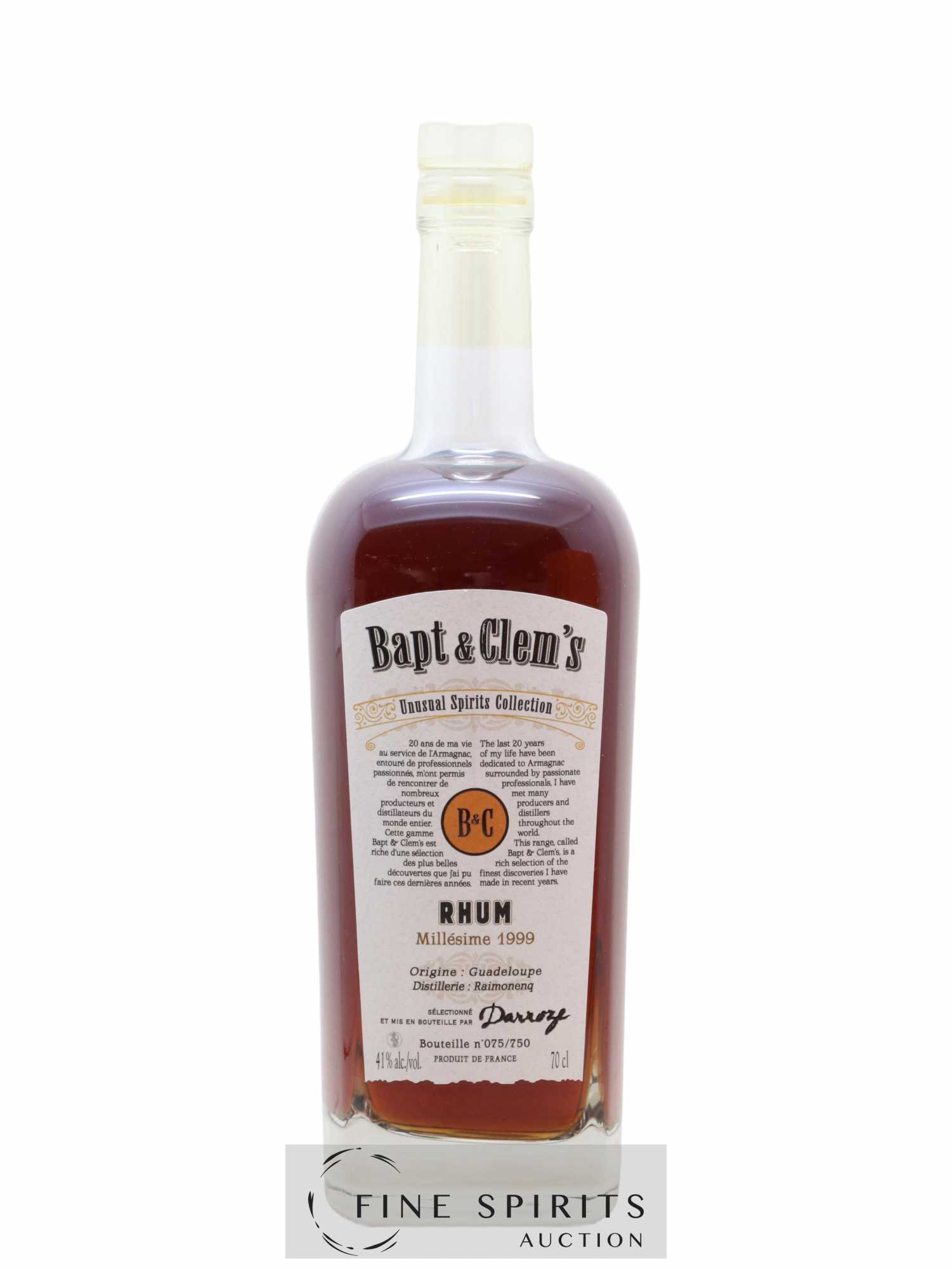 Bapt & Clem's 1999 Of. Unusual Spirits Collection One of 750 Darroze - Lot de 1 bouteille - 1