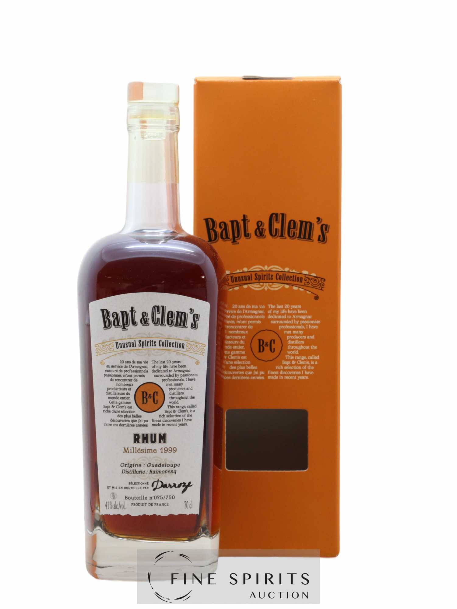 Bapt & Clem's 1999 Of. Unusual Spirits Collection One of 750 Darroze - Lot de 1 bouteille - 0