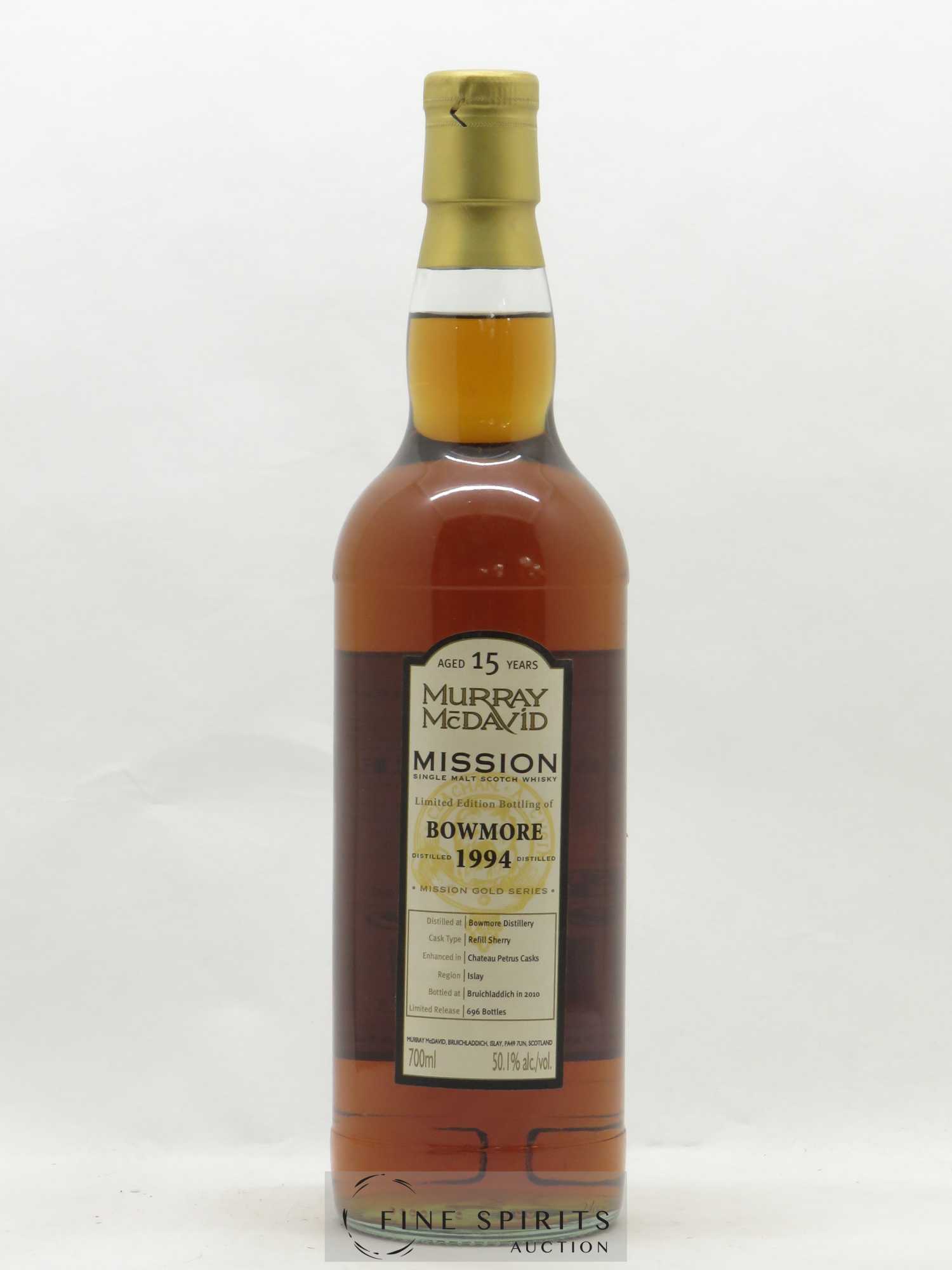 Bowmore 15 years 1994 Murray Mc David Refill Sherry Mission Gold Series - Lot de 1 bouteille - 1