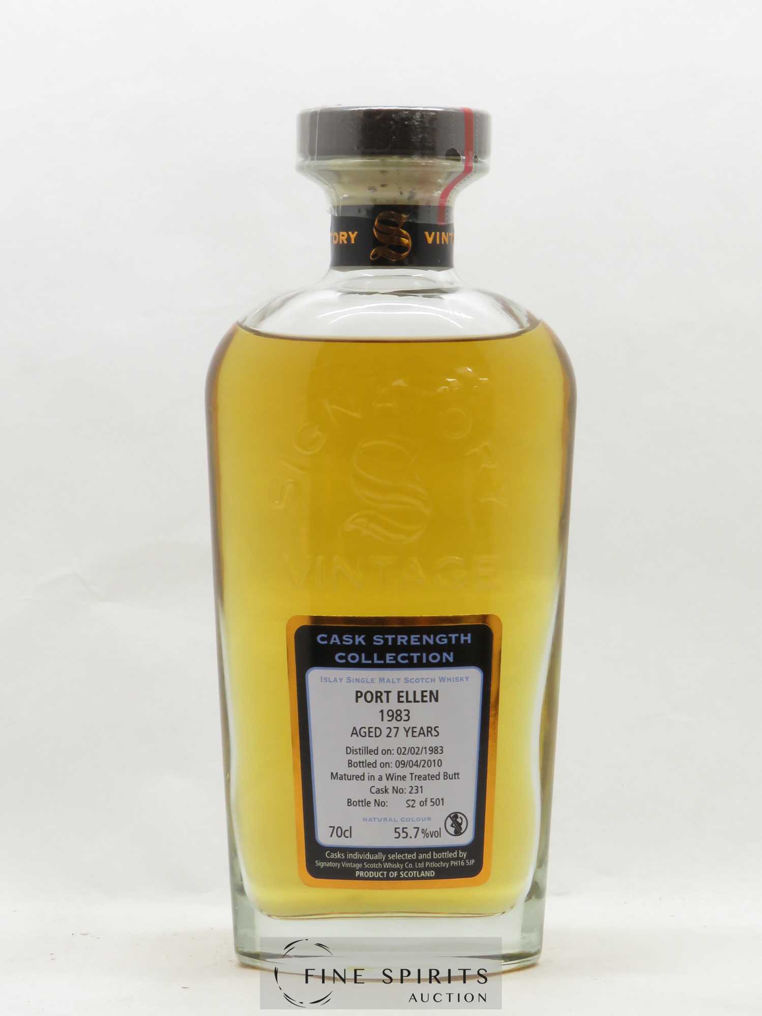 Port Ellen 27 years 1983 Signatory Vintage Cask n°231 - One of 501 - bottled 2010 Cask Strength Collection - Lot de 1 bouteille - 1