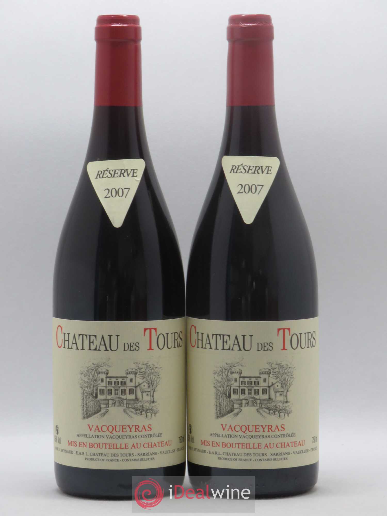 Vacqueyras Château des Tours Emmanuel Reynaud 2007 - Lot de 2 bouteilles - 0