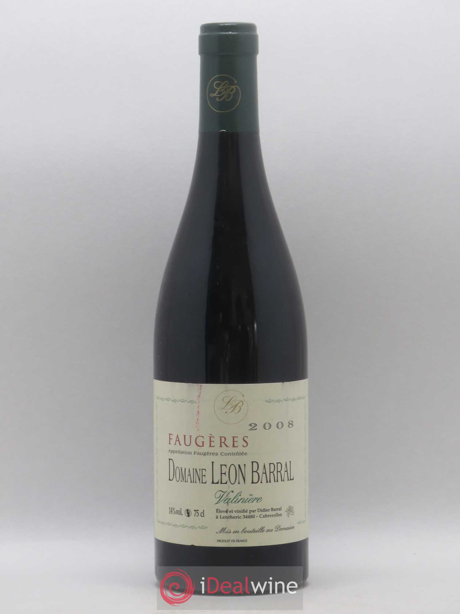 Faugères Valinière Domaine Léon Barral 2008 - Lot de 1 bouteille - 0