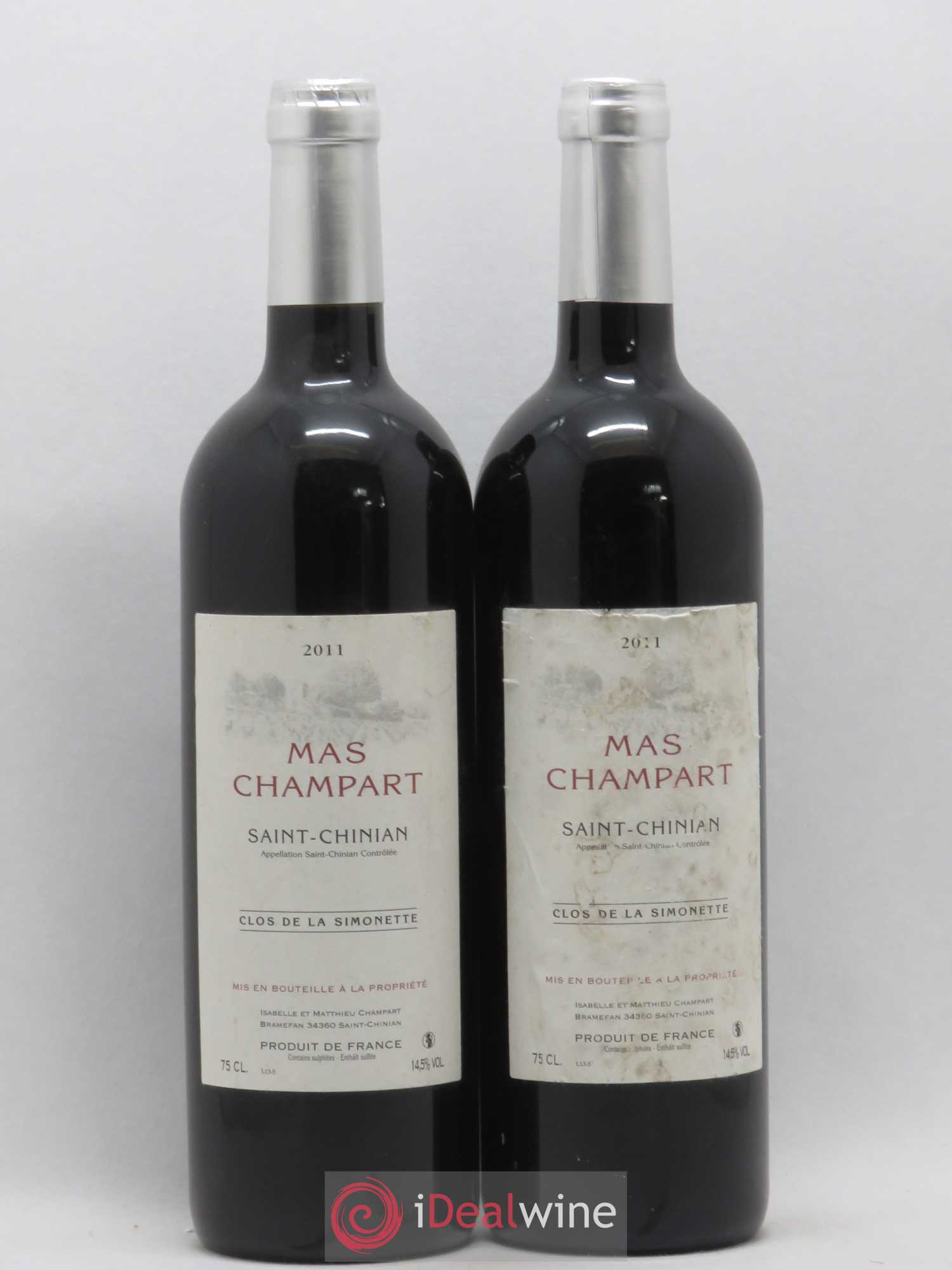 Saint-Chinian Mas Champart Clos de La Simonette Isabelle et Mathieu Champart 2011 - Lot de 2 bouteilles - 0