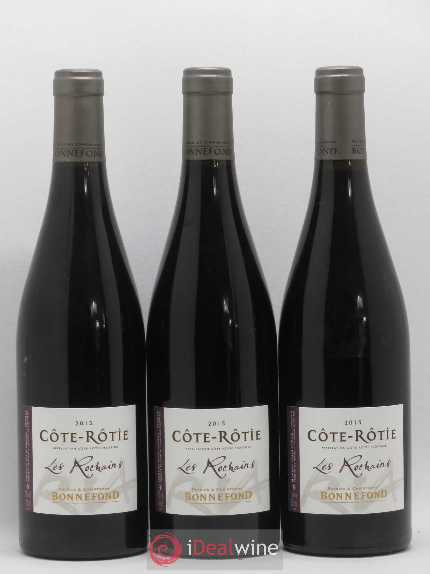 Côte-Rôtie Les Rochains Domaine Bonnefond 2015 - Lot de 3 bouteilles - 0