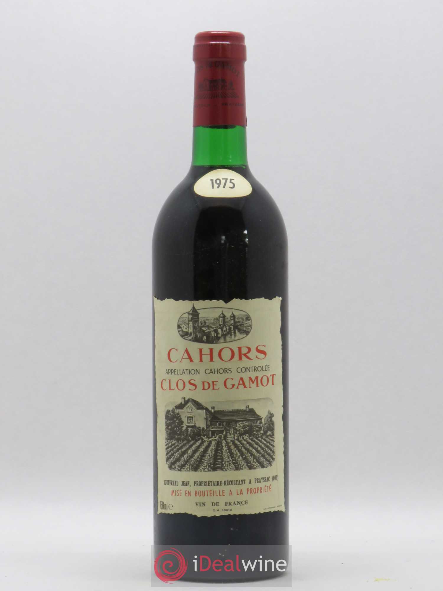 Cahors Clos de Gamot famille Jouffreau 1975 - Lot de 1 bouteille - 0