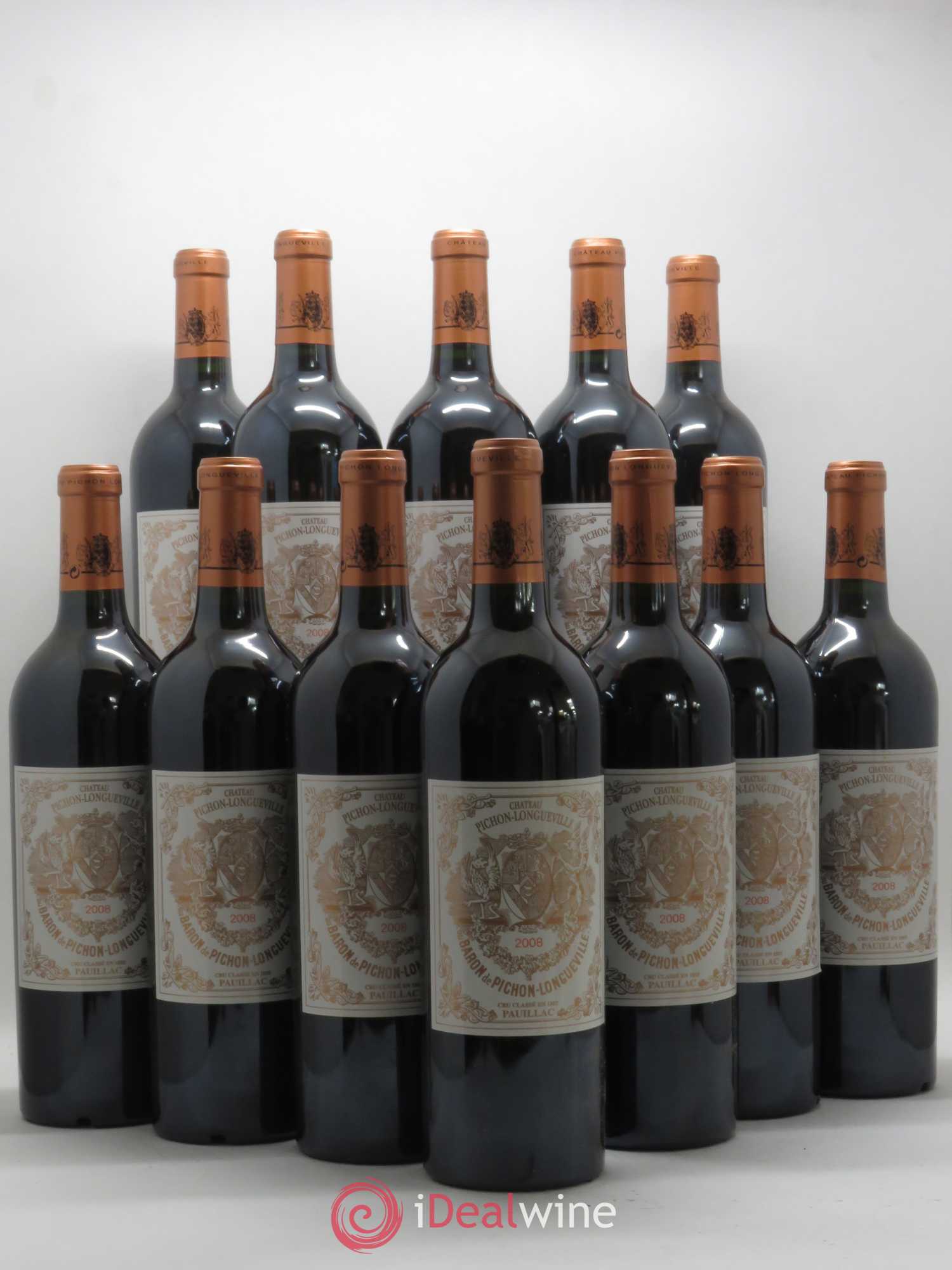 Pichon Longueville Baron 2ème Grand Cru Classé 2008 - Lot de 12 bouteilles - 0