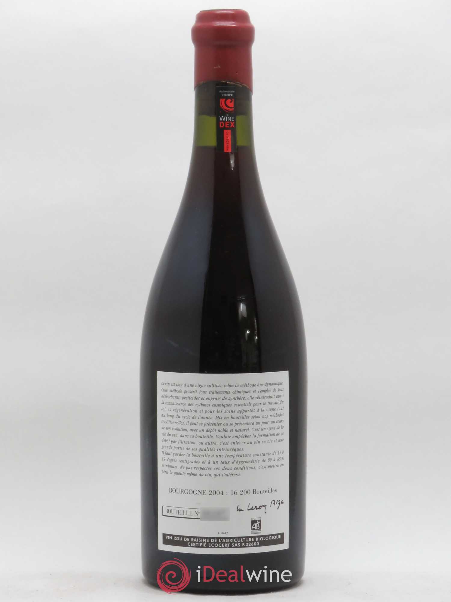 Bourgogne Leroy (Domaine) 2004 - Lot de 1 bouteille - 1