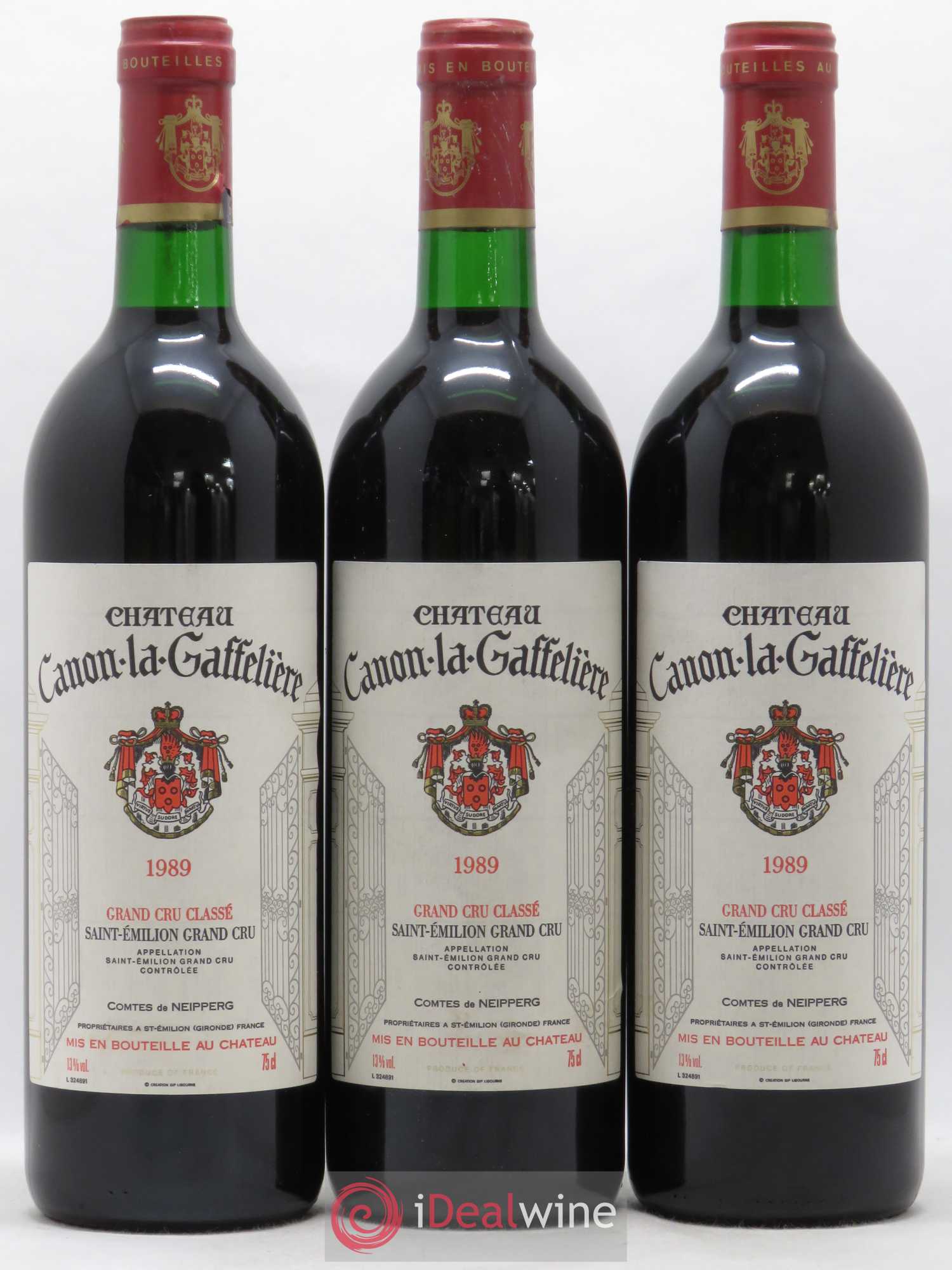 Château Canon la Gaffelière 1er Grand Cru Classé B 1989 - Lot de 3 bouteilles - 0