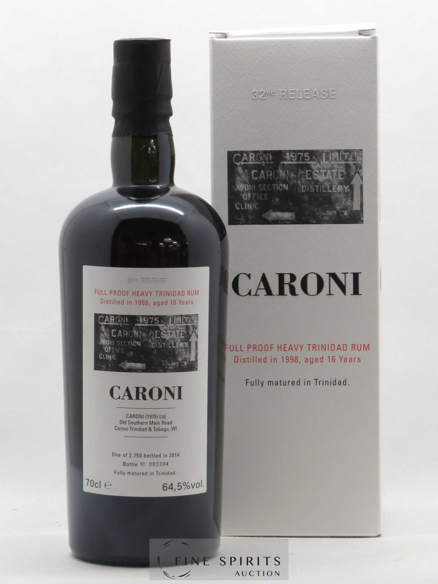 Caroni 16 years 1998 Velier Full Proof 32nd Release - One of 2750 - bottled 2014 - Lot de 1 bouteille - 0