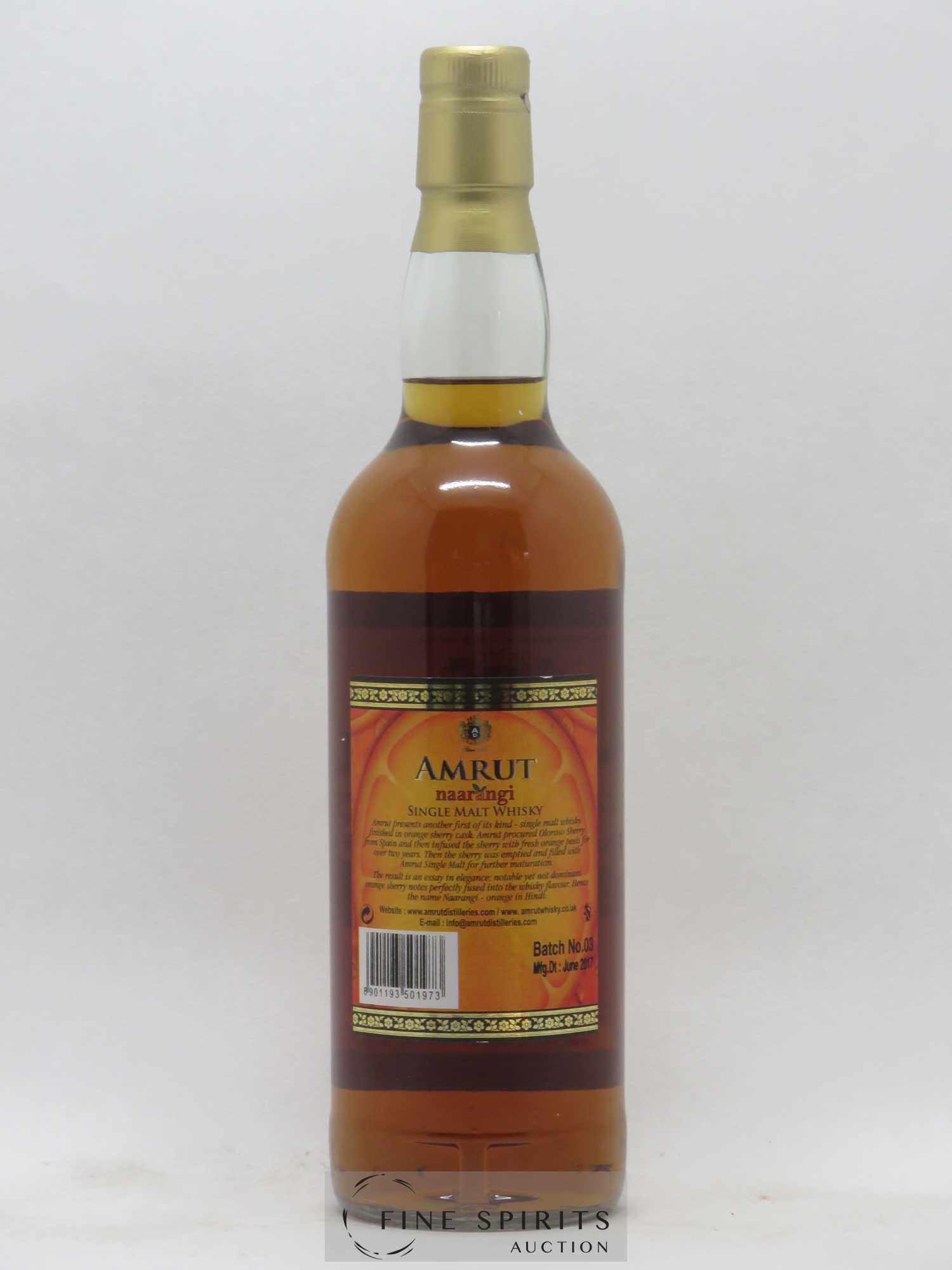 Amrut Of. Naarangi Batch n°03 - bottled 2017 - Lot de 1 bouteille - 2