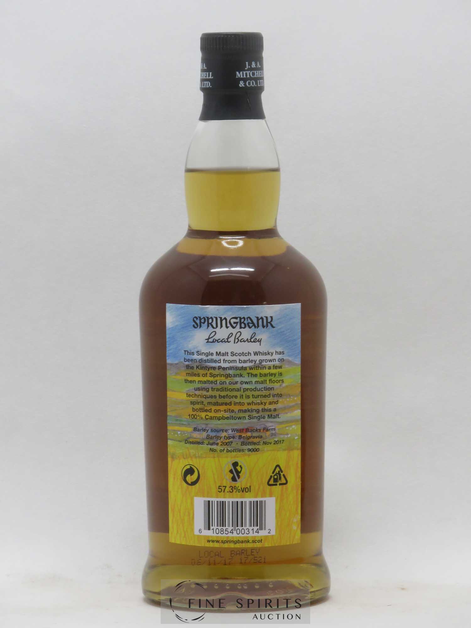 Springbank 10 years 2007 Of. Local Barley One of 9000 - bottled 2017 - Lot de 1 bouteille - 2