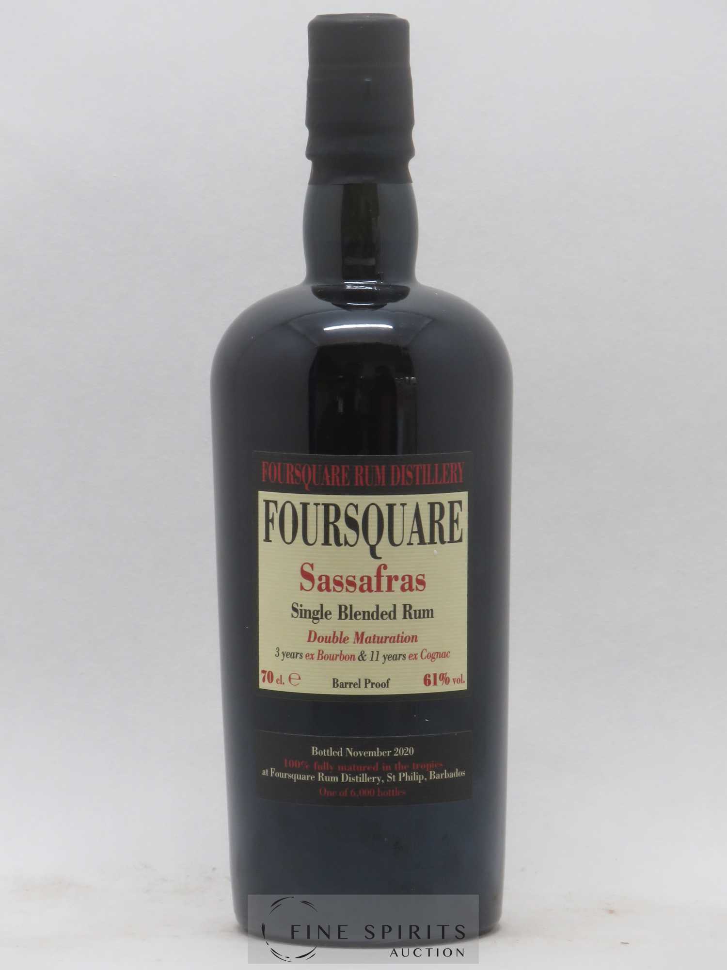 Foursquare Of. Sassafras Barrel Proof - One of 6000 - bottled 2020 Double Maturation - Lot de 1 bouteille - 1