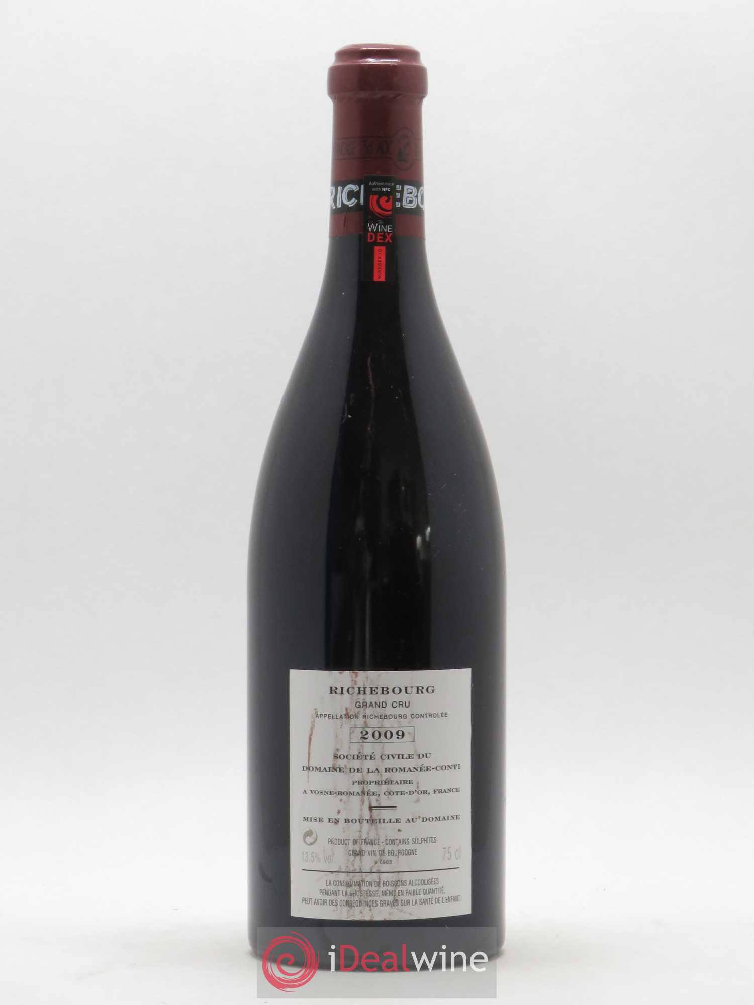 Richebourg Grand Cru Domaine de la Romanée-Conti 2009 - Lot de 1 bouteille - 1