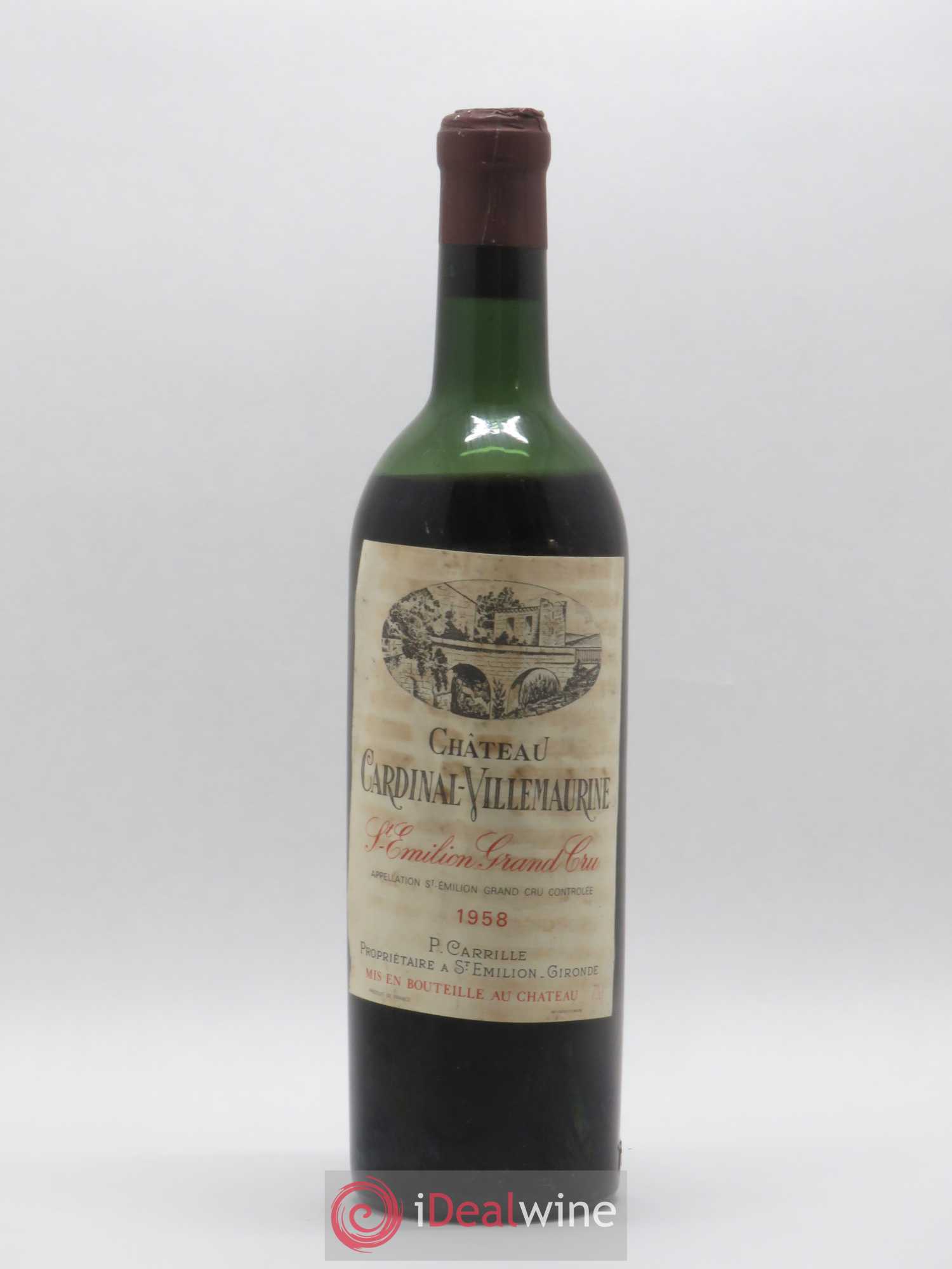 Saint-Émilion Grand Cru Château Cardinal Villemaurine 1958 - Lot de 1 bouteille - 0