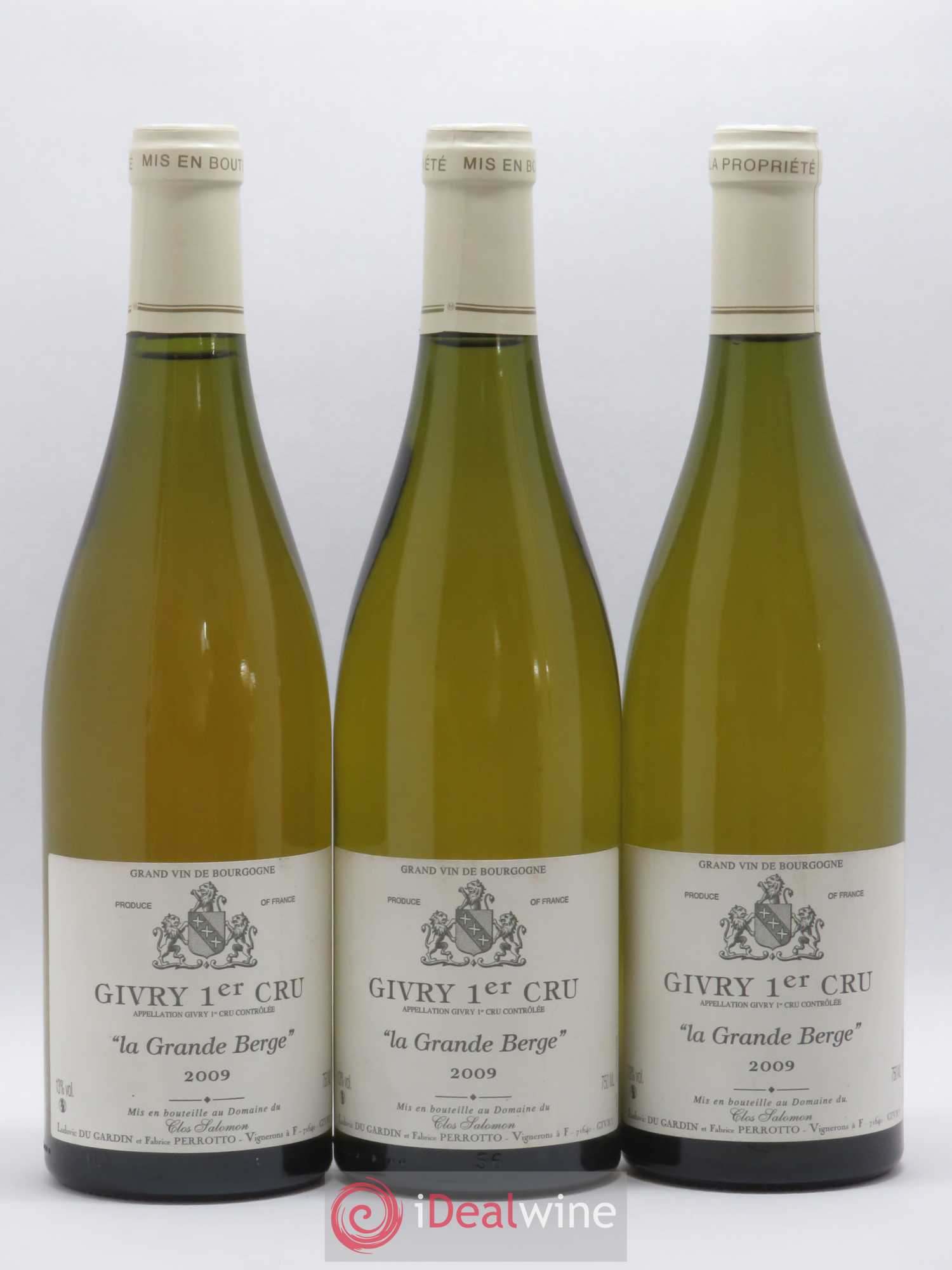 Givry 1er Cru La Grande Berge Clos Salomon (sans prix de réserve) 2009 - Posten von 3 Flaschen - 0
