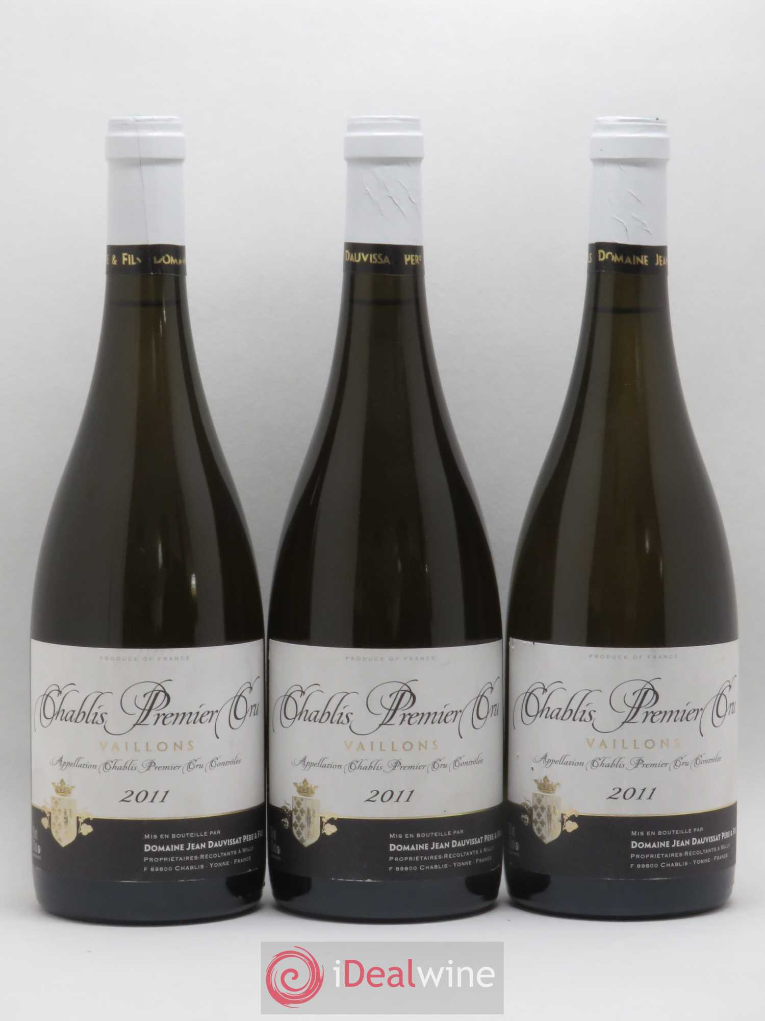 Chablis 1er Cru Vaillons Jean Dauvissat (sans prix de réserve) 2011 - Posten von 3 Flaschen - 0