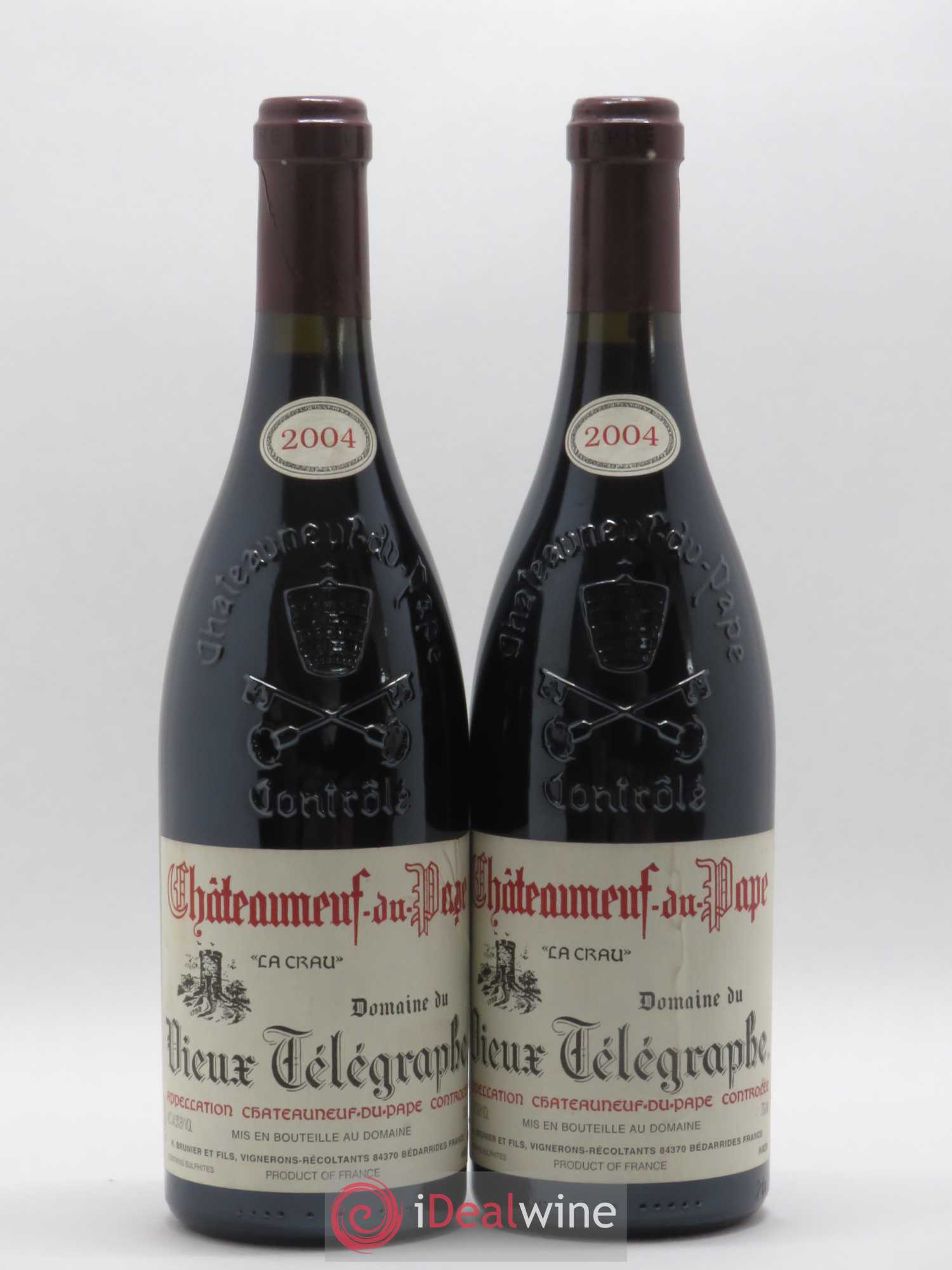 Châteauneuf-du-Pape Vieux Télégraphe (Domaine du) Vignobles Brunier 2004 - Lot de 2 bouteilles - 0