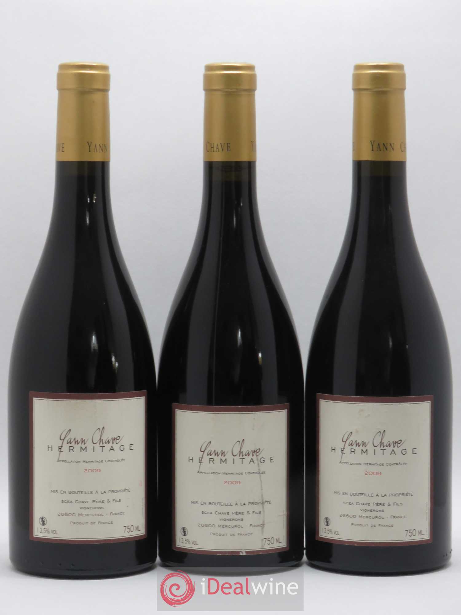 Hermitage Yann Chave 2009 - Lot de 3 bouteilles - 0