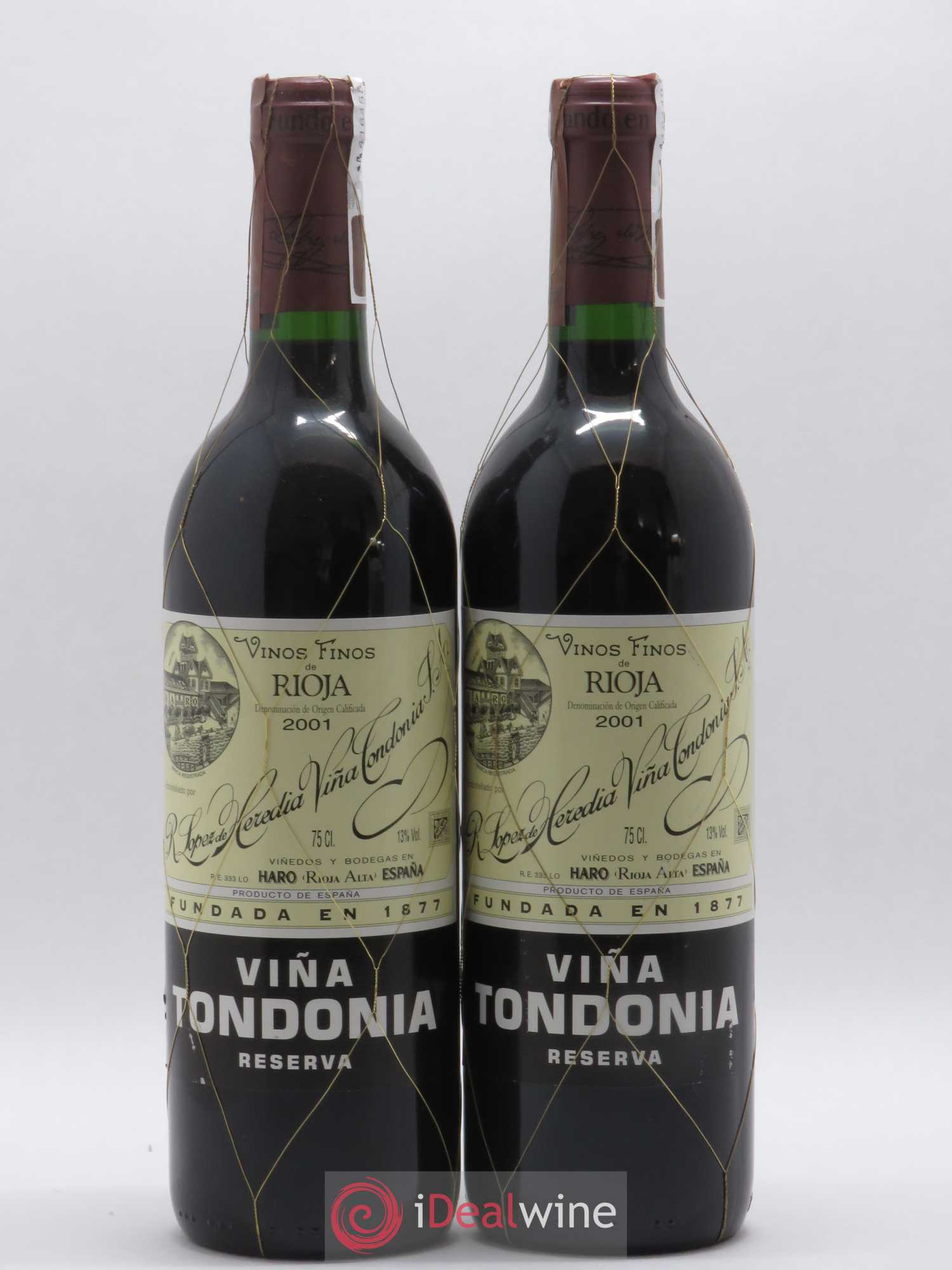 Rioja DOCA Reserva Vina Tondonia R. Lopez de Heredia 2001 - Posten von 2 Flaschen - 0