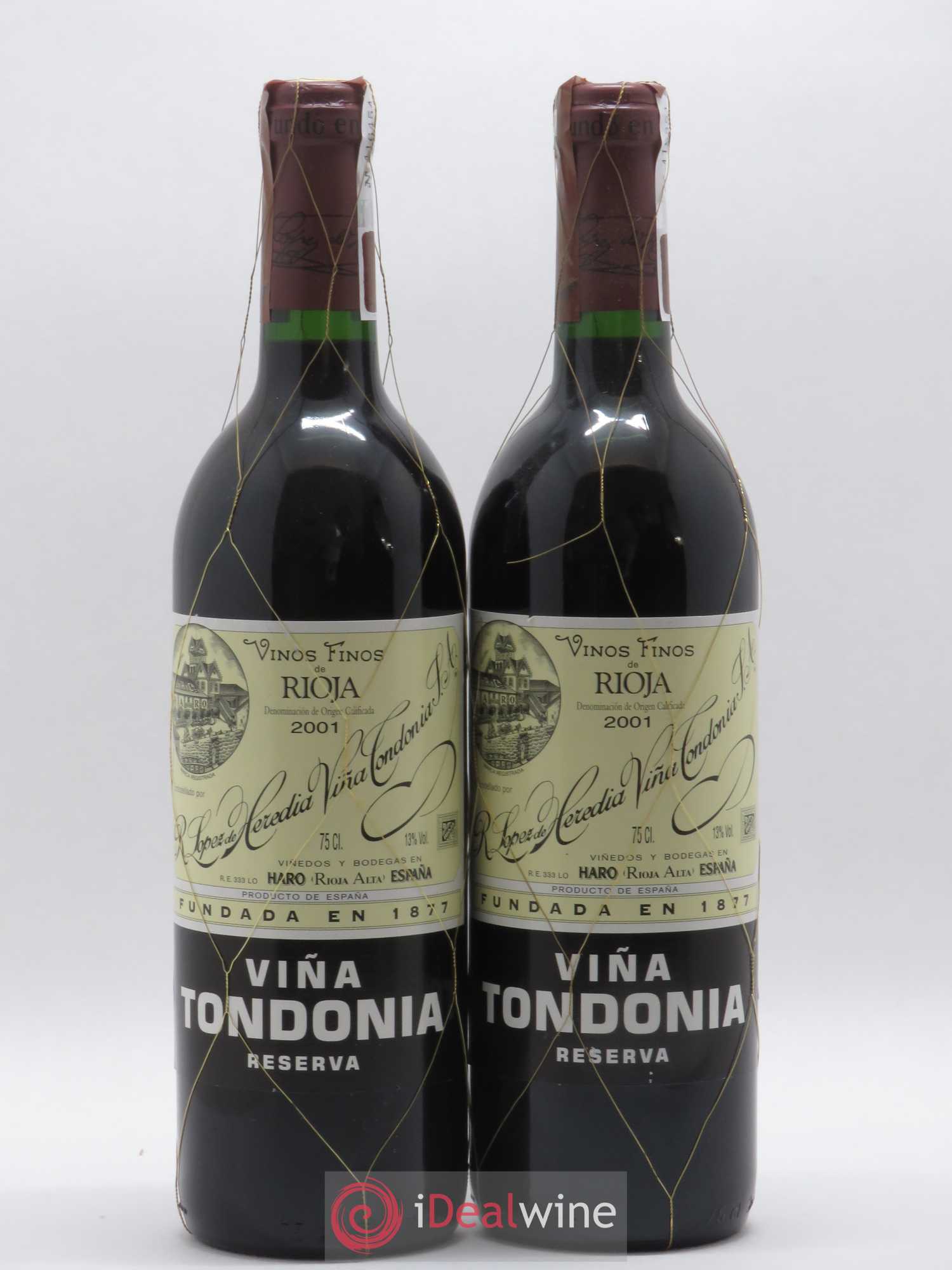 Rioja DOCA Reserva Vina Tondonia R. Lopez de Heredia 2001 - Lot of 2 bottles - 0
