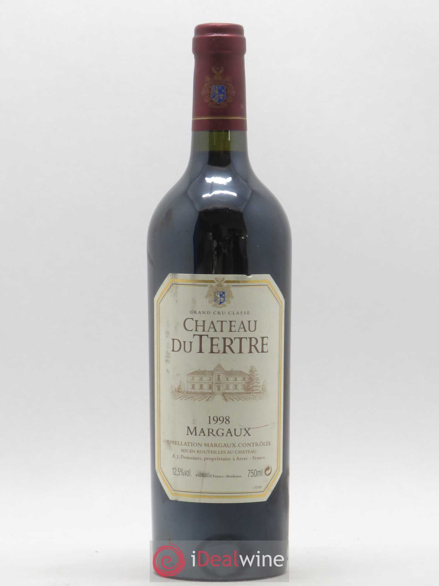 Château du Tertre 5ème Grand Cru Classé 1998 - Lot de 1 bouteille - 0