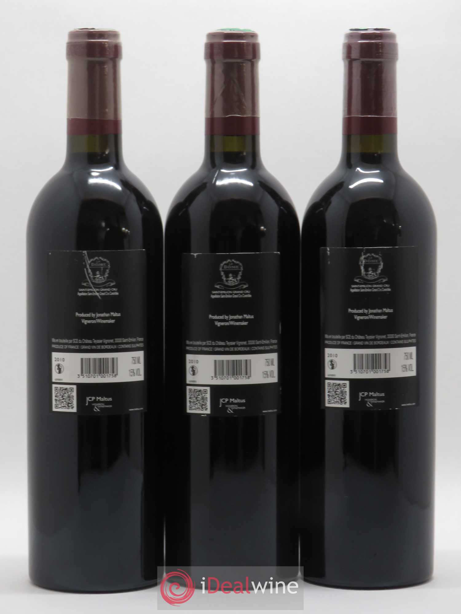 Saint-Émilion Grand Cru Le Dôme Château Tessier 2010 - Posten von 3 Flaschen - 1