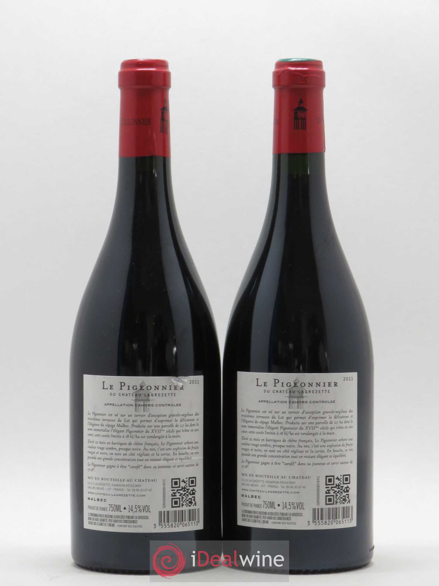 Cahors Château Lagrezette Le Pigeonnier Alain Dominique Perrin 2011 - Lotto di 2 bottiglie - 1