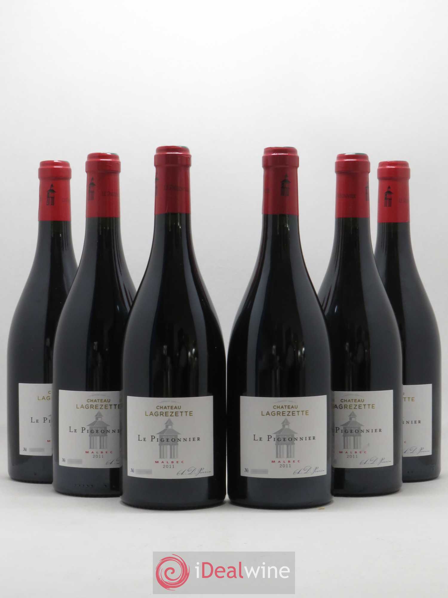Cahors Château Lagrezette Le Pigeonnier Alain Dominique Perrin 2011 - Lot de 6 bouteilles - 0