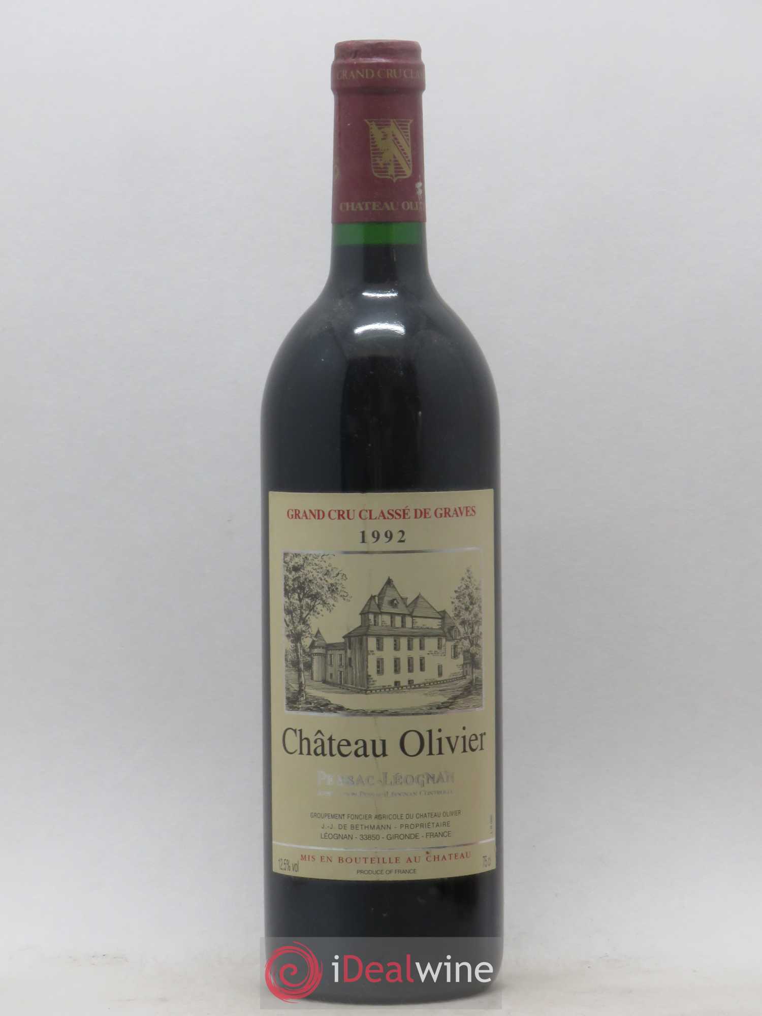Château Olivier Cru Classé de Graves 1992 - Lot de 1 bouteille - 0