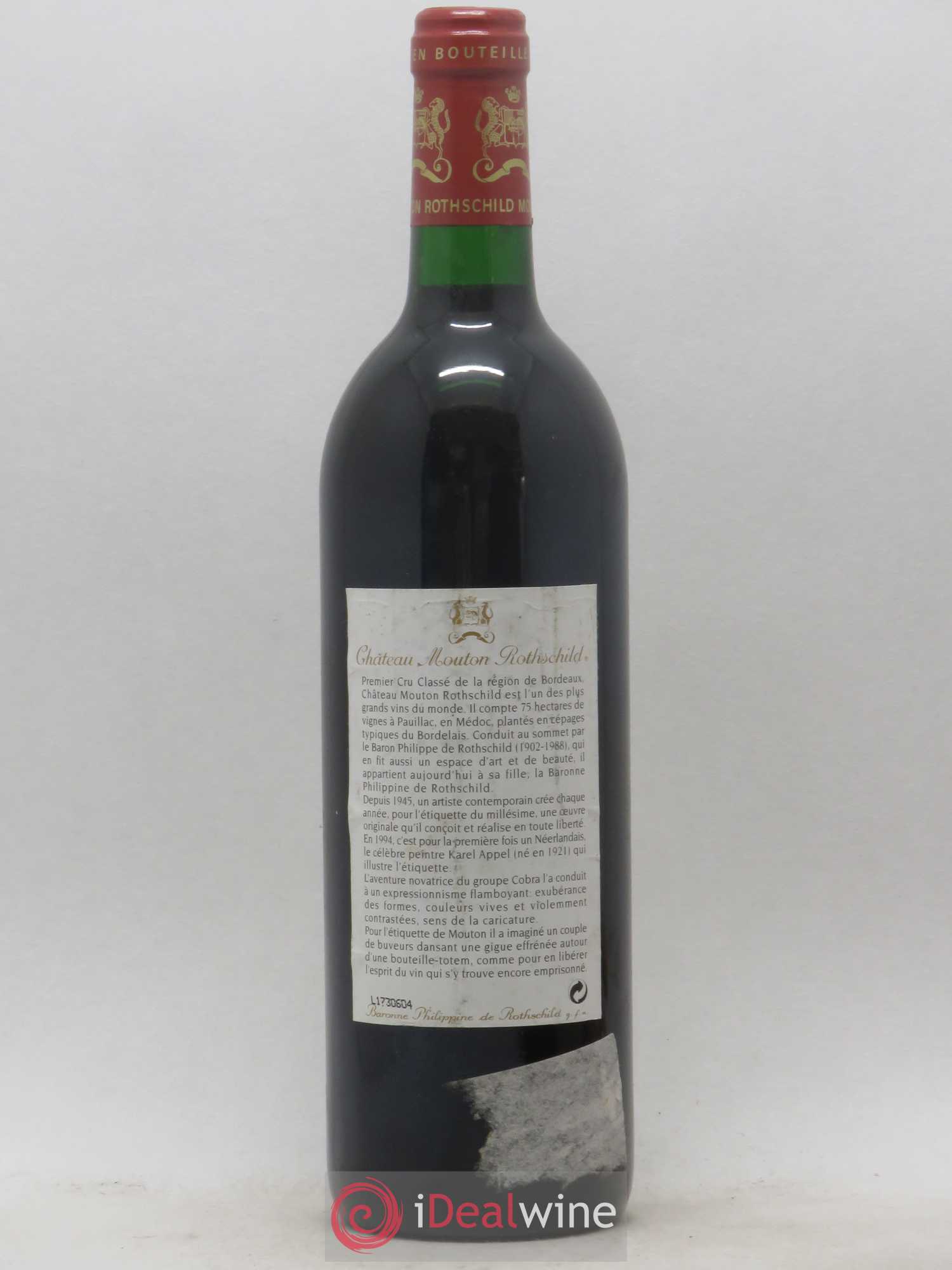 Château Mouton Rothschild 1er Grand Cru Classé 1994 - Lot de 1 bouteille - 1