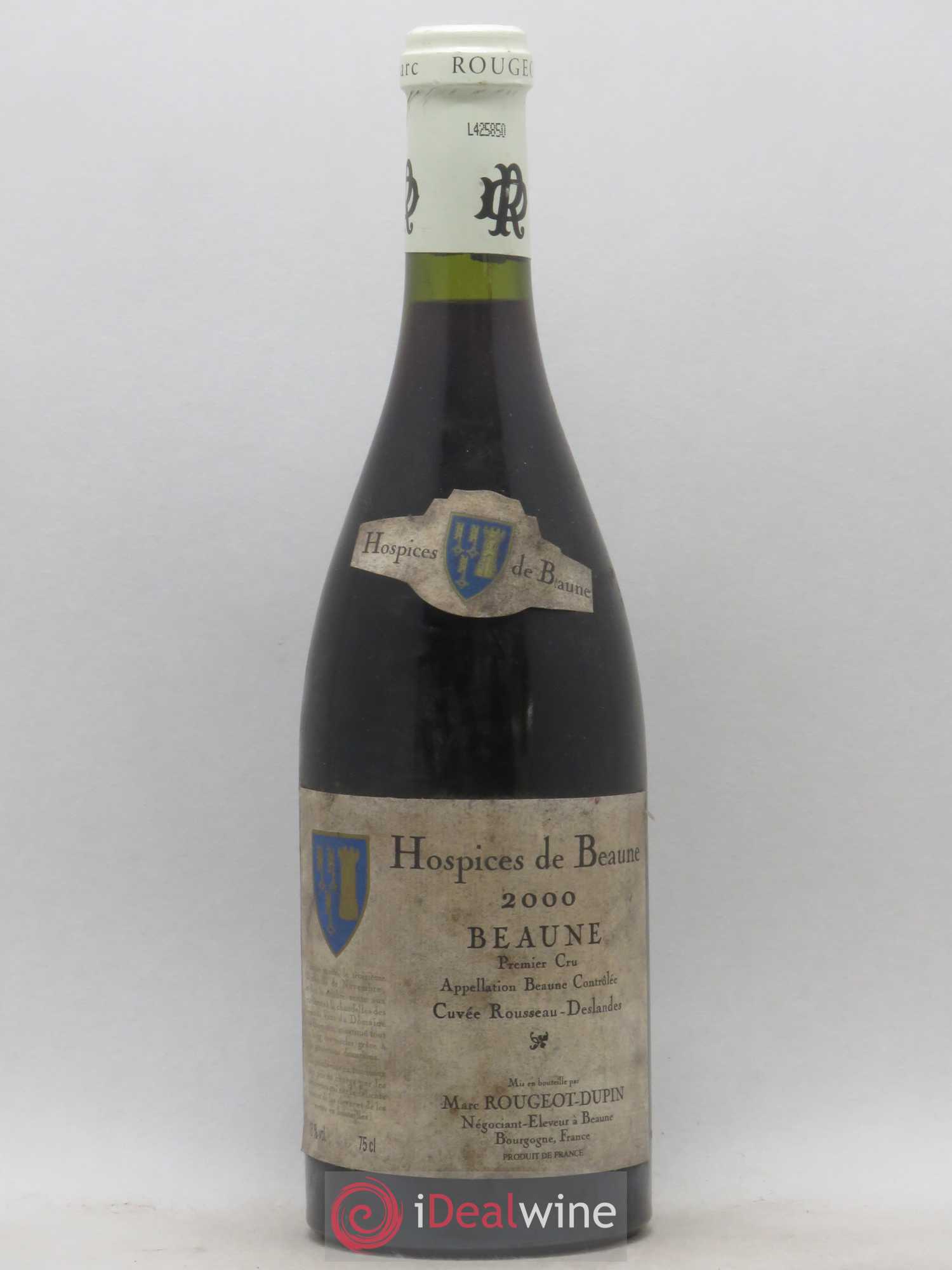 Beaune 1er Cru Hospices De Beaune Cuvée Rousseau Deslandes Marc Rougeot Dupin (sans prix de réserve) 2000 - Posten von 1 Flasche - 0