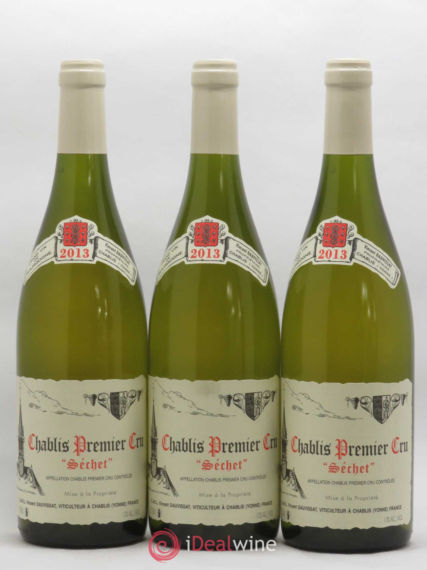 Chablis 1er Cru Séchet Vincent Dauvissat (Domaine) 2013 - Lot de 3 bouteilles - 0