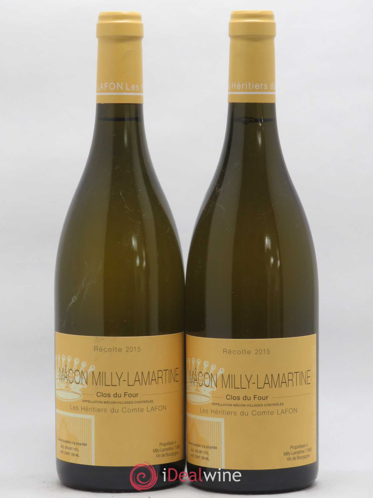 Mâcon Milly-Lamartine Clos du Four Héritiers du Comte Lafon (Domaine des) 2015 - Lot de 2 bouteilles - 0
