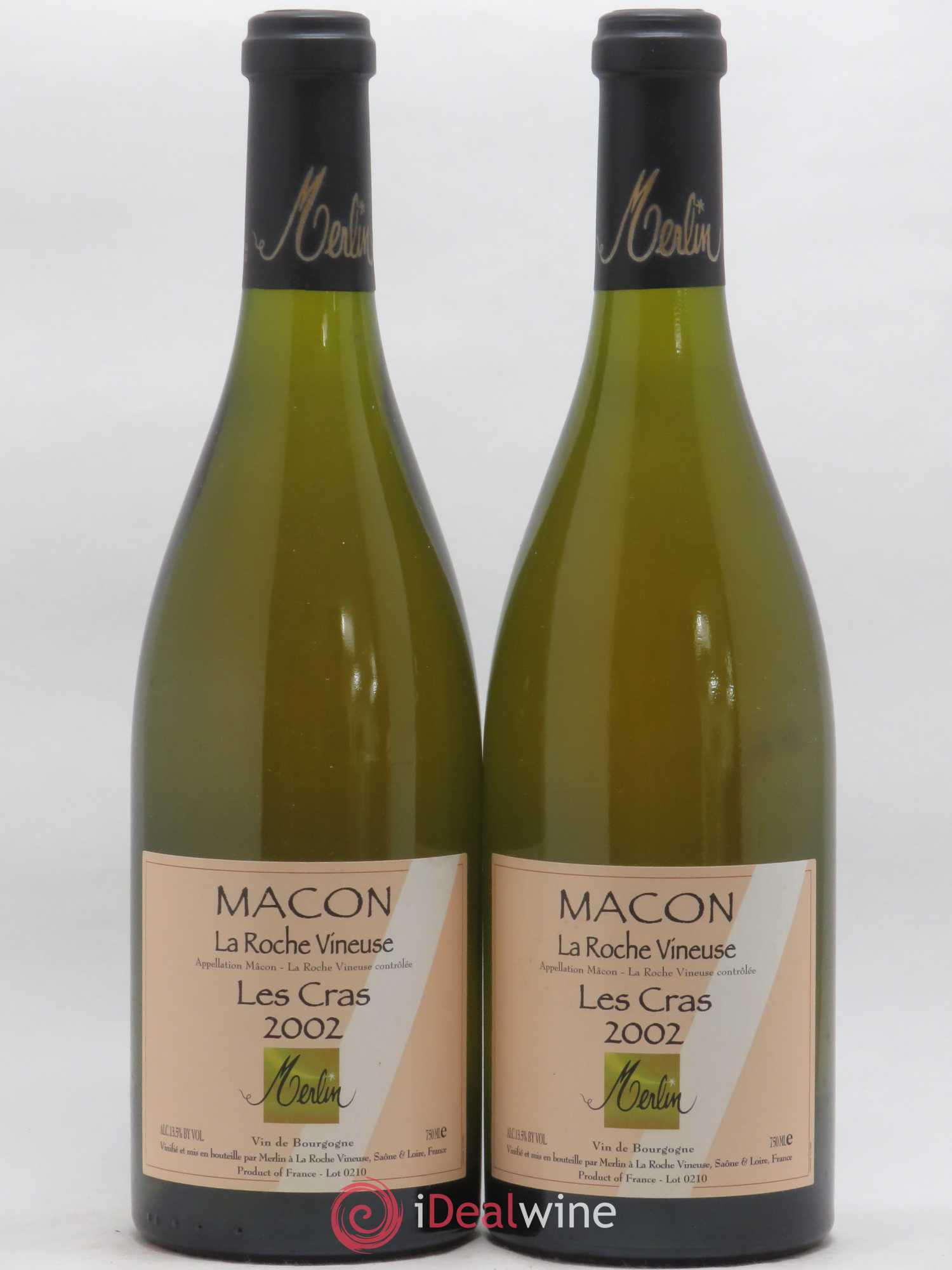Mâcon La Roche Vineuse Olivier Merlin Les Cras 2002 - Lot de 2 bouteilles - 0