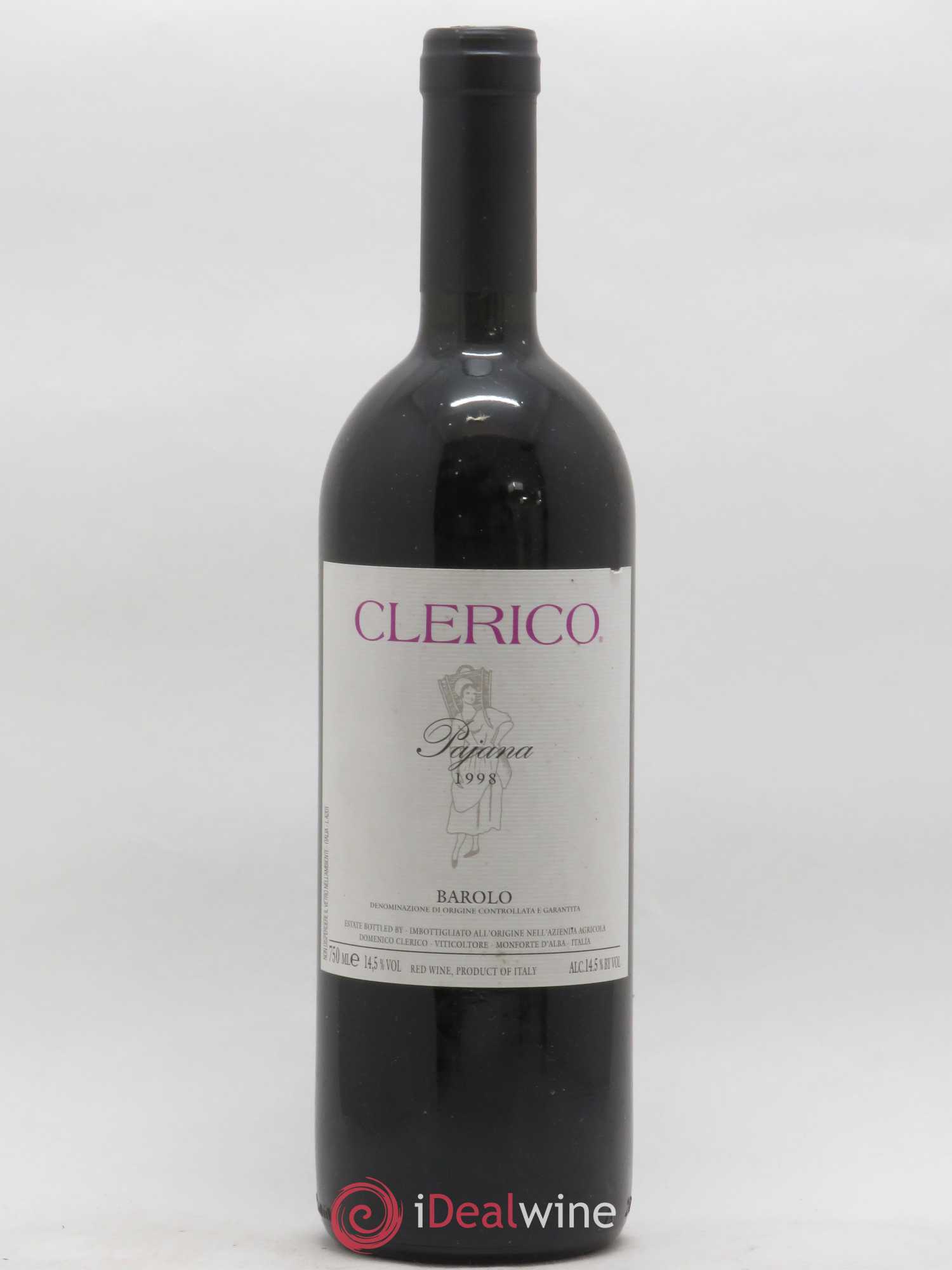 Barolo DOCG Pajana Domenico Clerico 1998 - Lot de 1 bouteille - 0